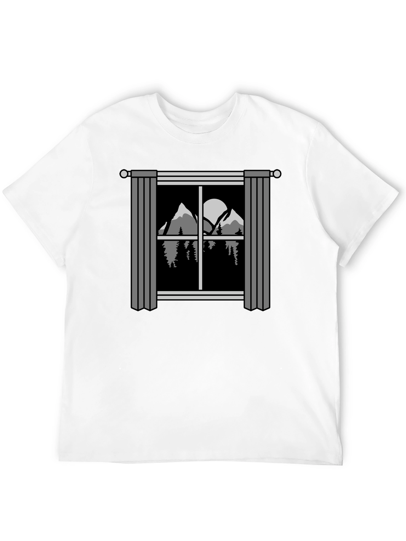 Black Mountain View T-Shirt - Nature Window Graphic Tee view 12