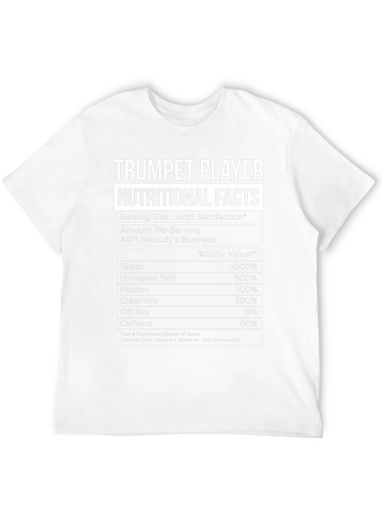 Black Trumpet Player Nutritional Facts T-Shirt view 12