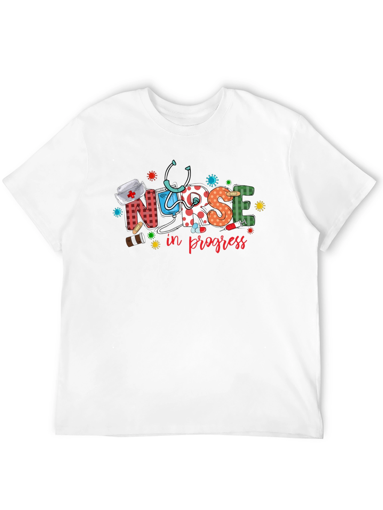 Black Nurse in Progress Graphic T-Shirt view 12