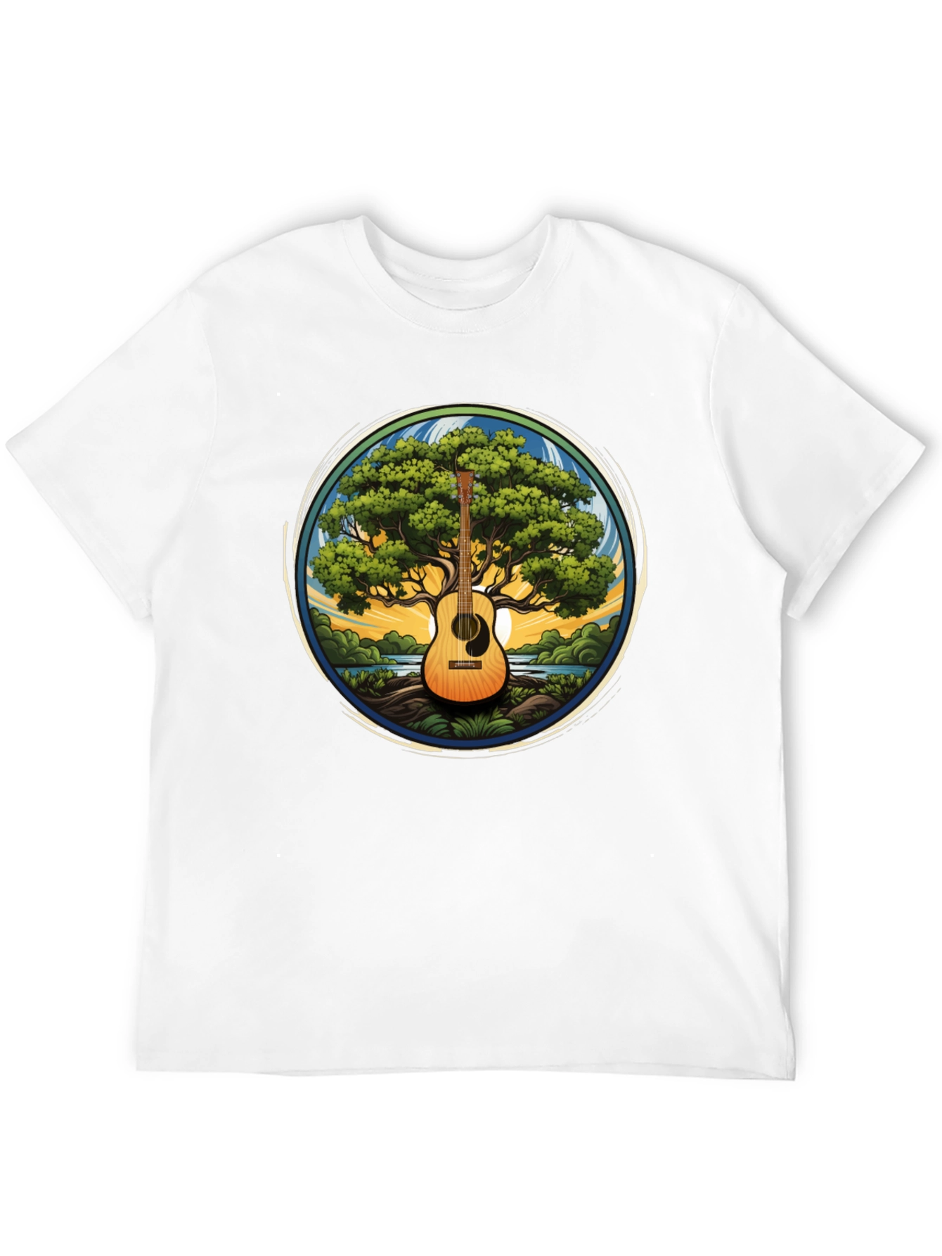 Black Guitar Tree Graphic Tee - Music Lover's T-Shirt view 12
