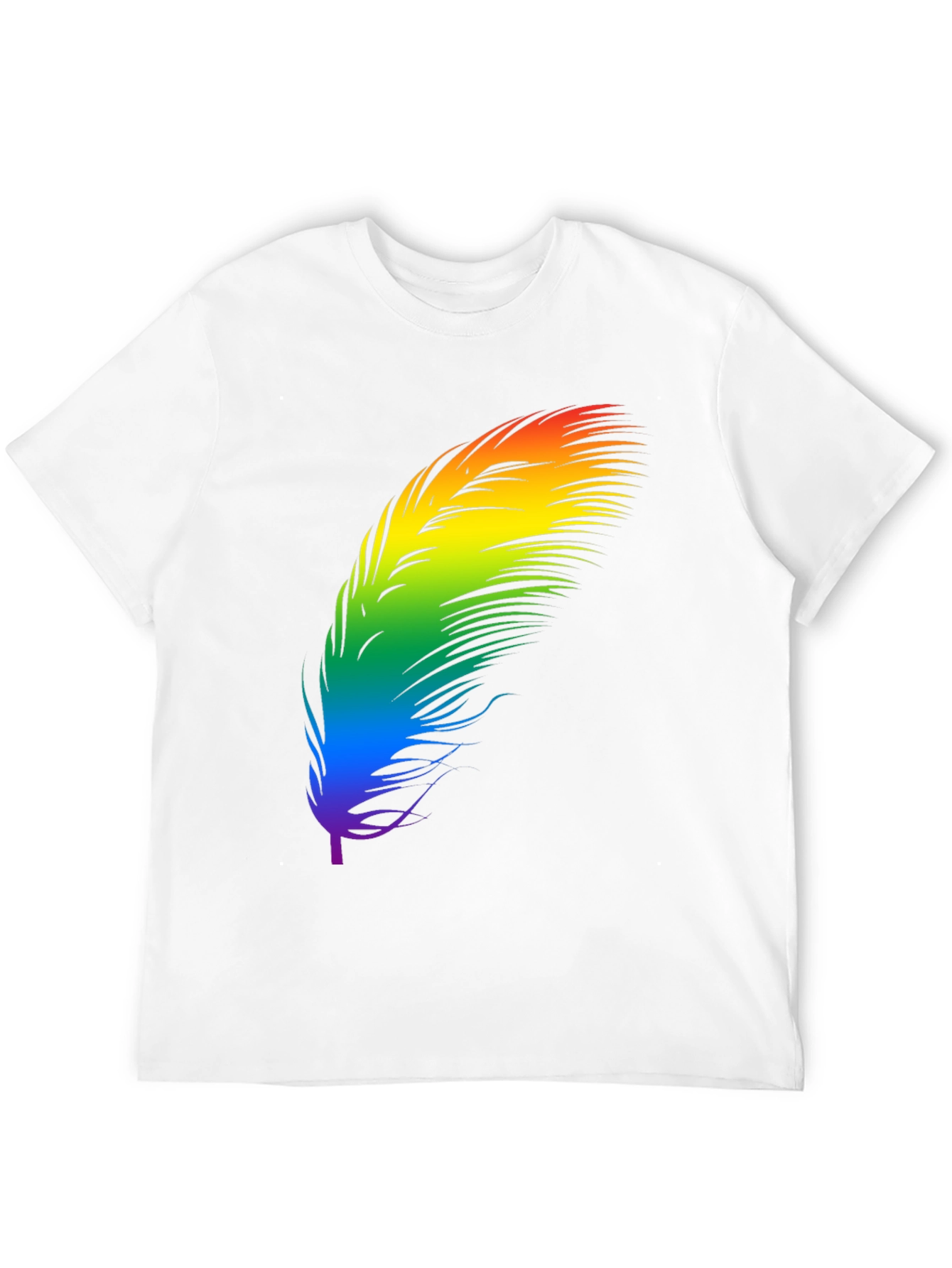 Black Rainbow Feather Graphic Tee - Black Cotton Blend Shirt view 12