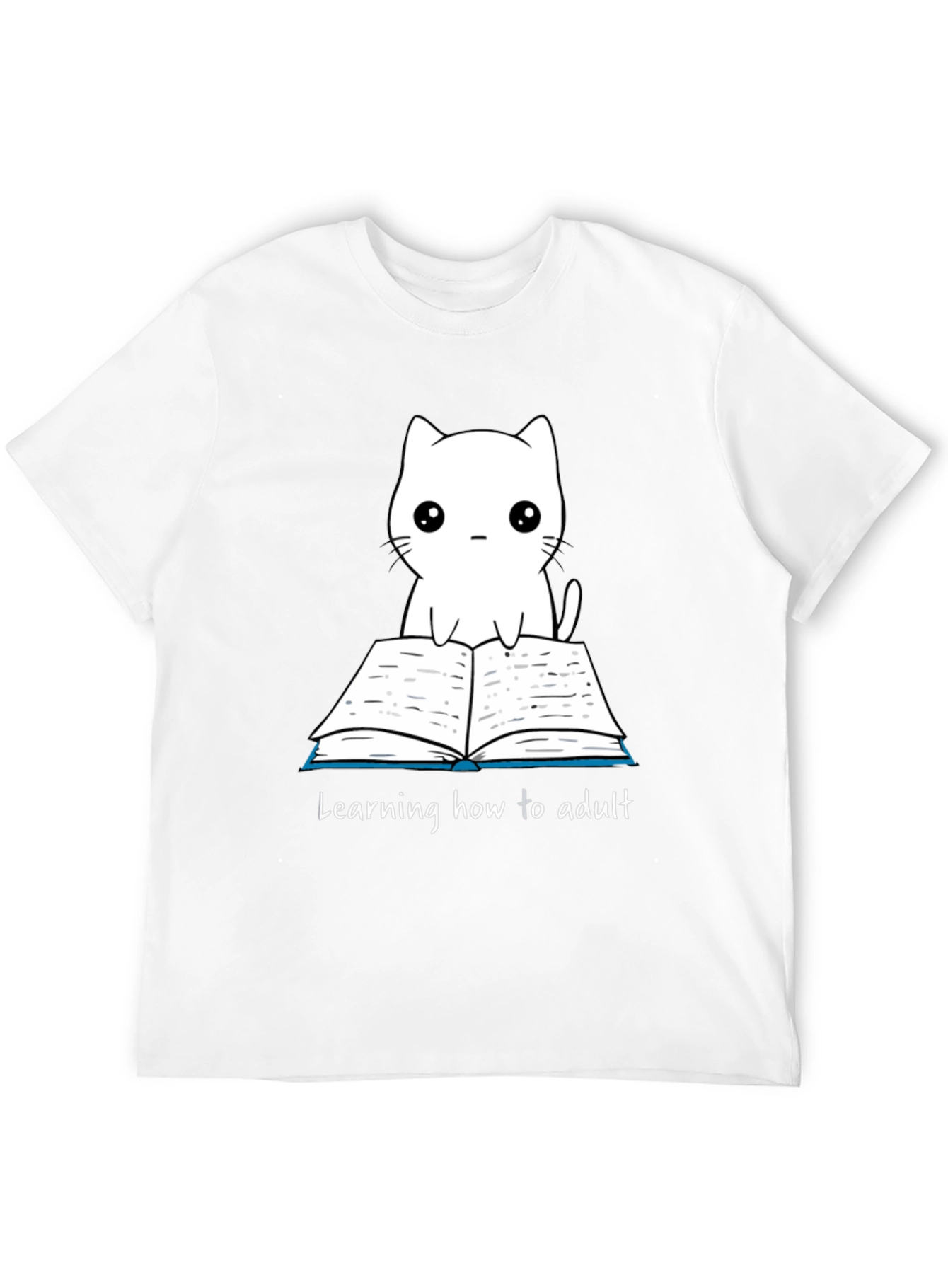 Cute Cat Learning to Adult T-Shirt - 12