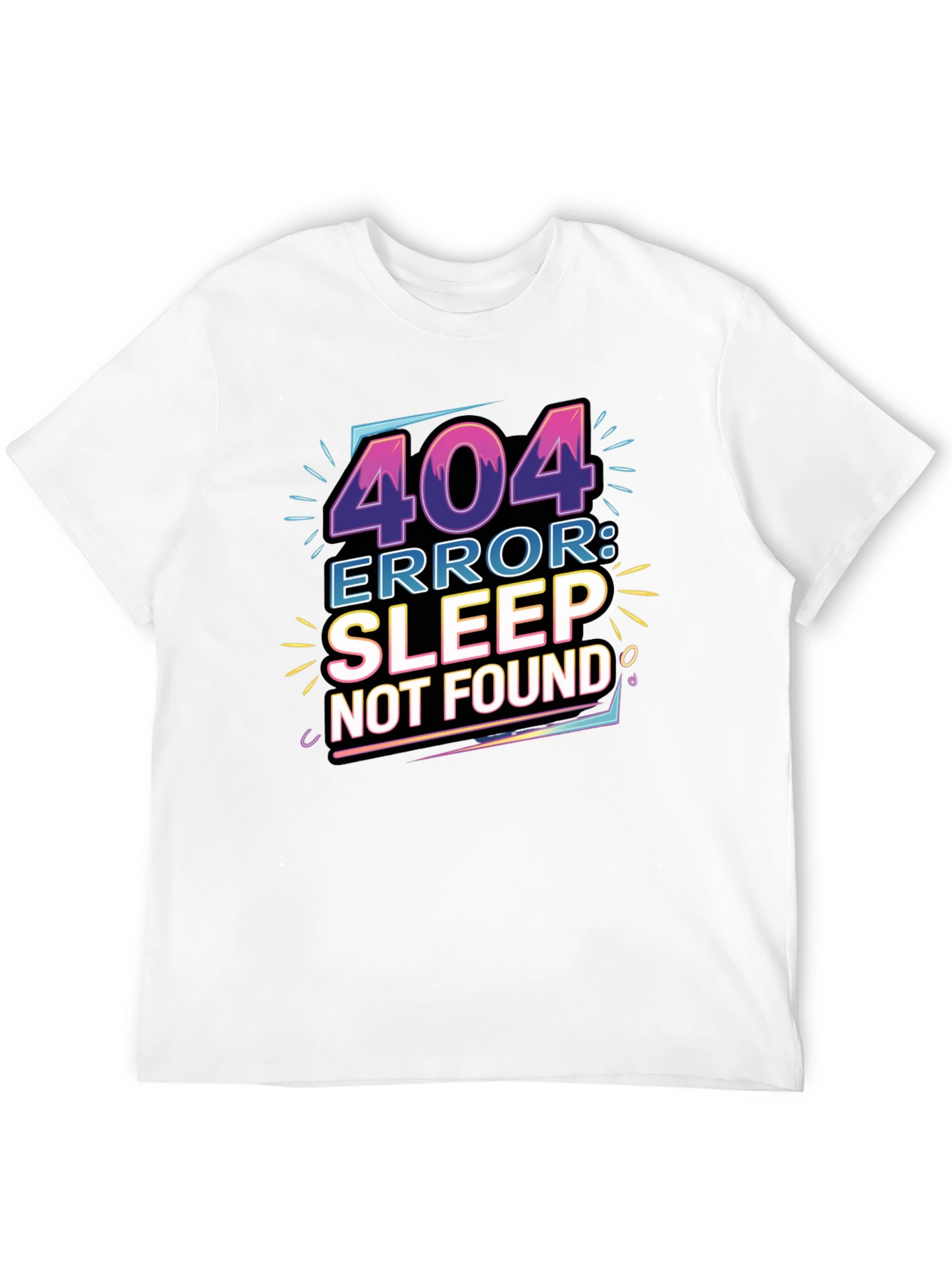 Black 404 Error: Sleep Not Found Graphic Tee view 12