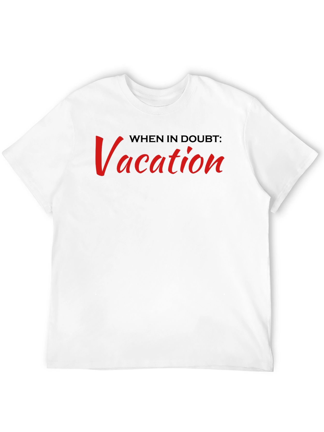 Black Vacation Slogan T-Shirt: Black Crew Neck Tee view 12