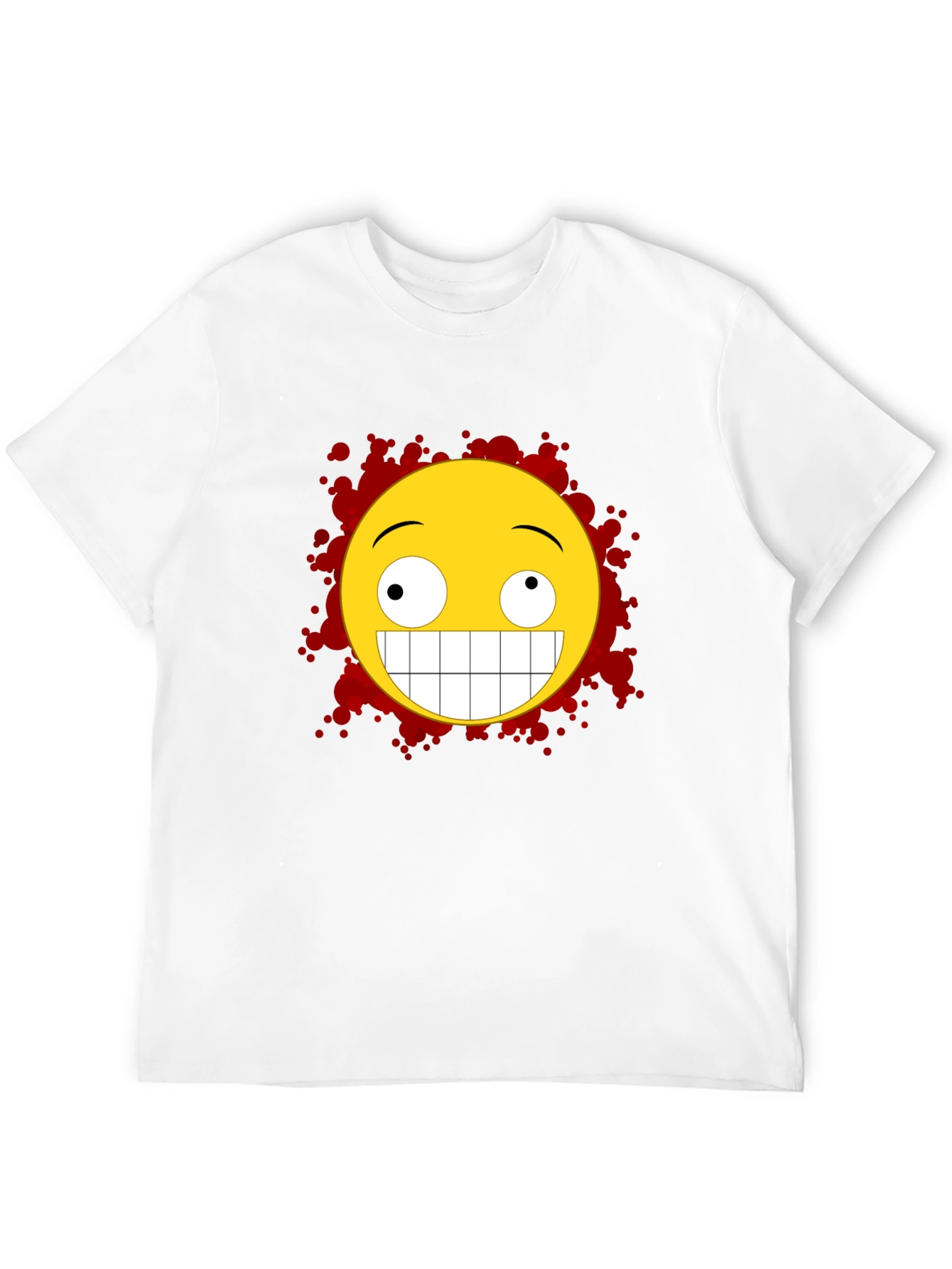 Black Crazy Grin Graphic Tee - Funny Emoji Shirt view 12