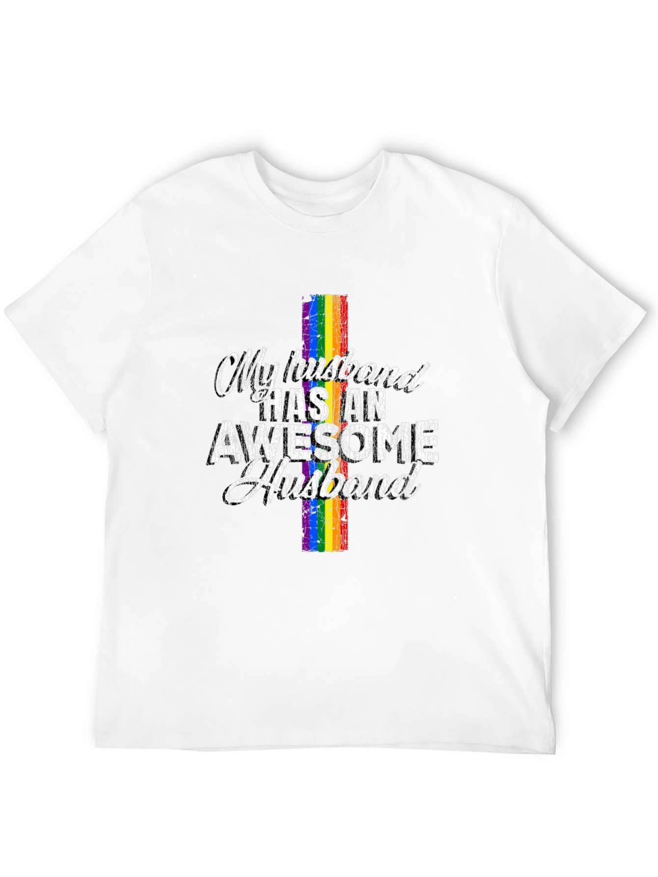 Black Awesome Husband LGBT Pride T-Shirt view 12