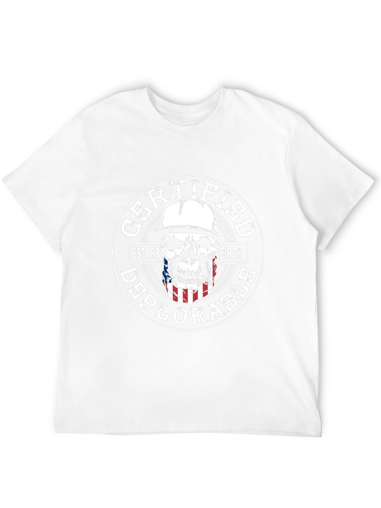 Black Certified Deplorable Skull Graphic T-Shirt view 12