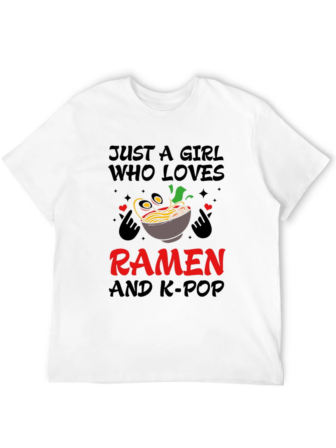 Black Girl Loves Ramen and K-Pop T-Shirt view 12