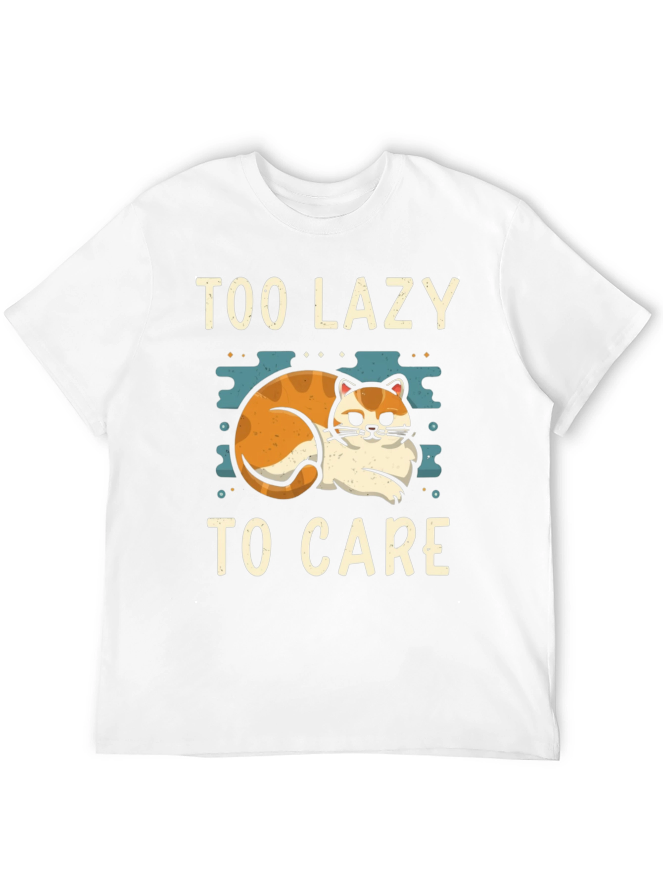 Black Too Lazy To Care Cat Graphic Tee view 12