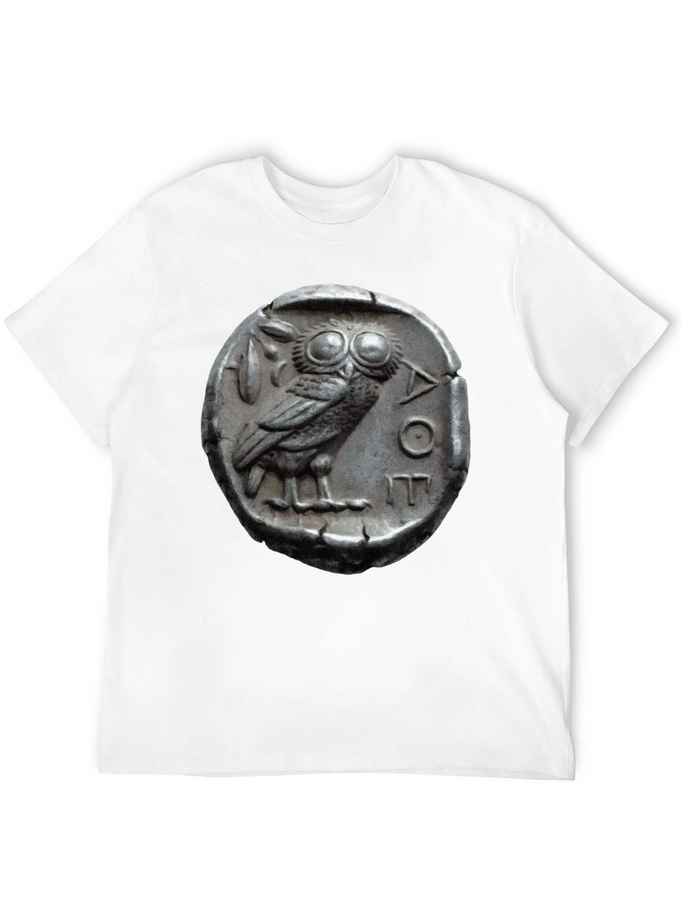 Black Ancient Owl Coin Graphic Tee - Athens Tetradrachm T-Shirt view 12