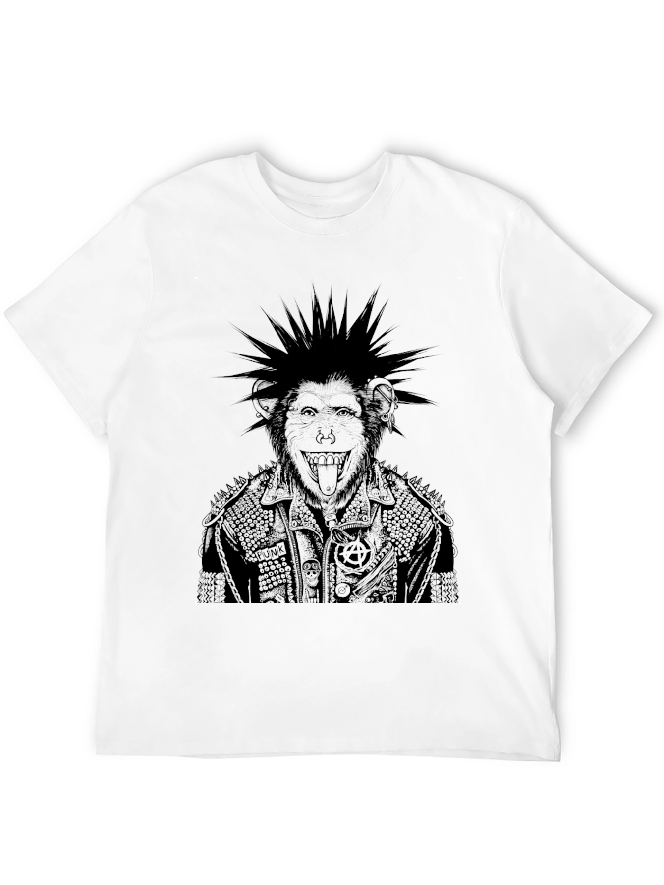 Black Punk Rock Gorilla Graphic Tee view 12