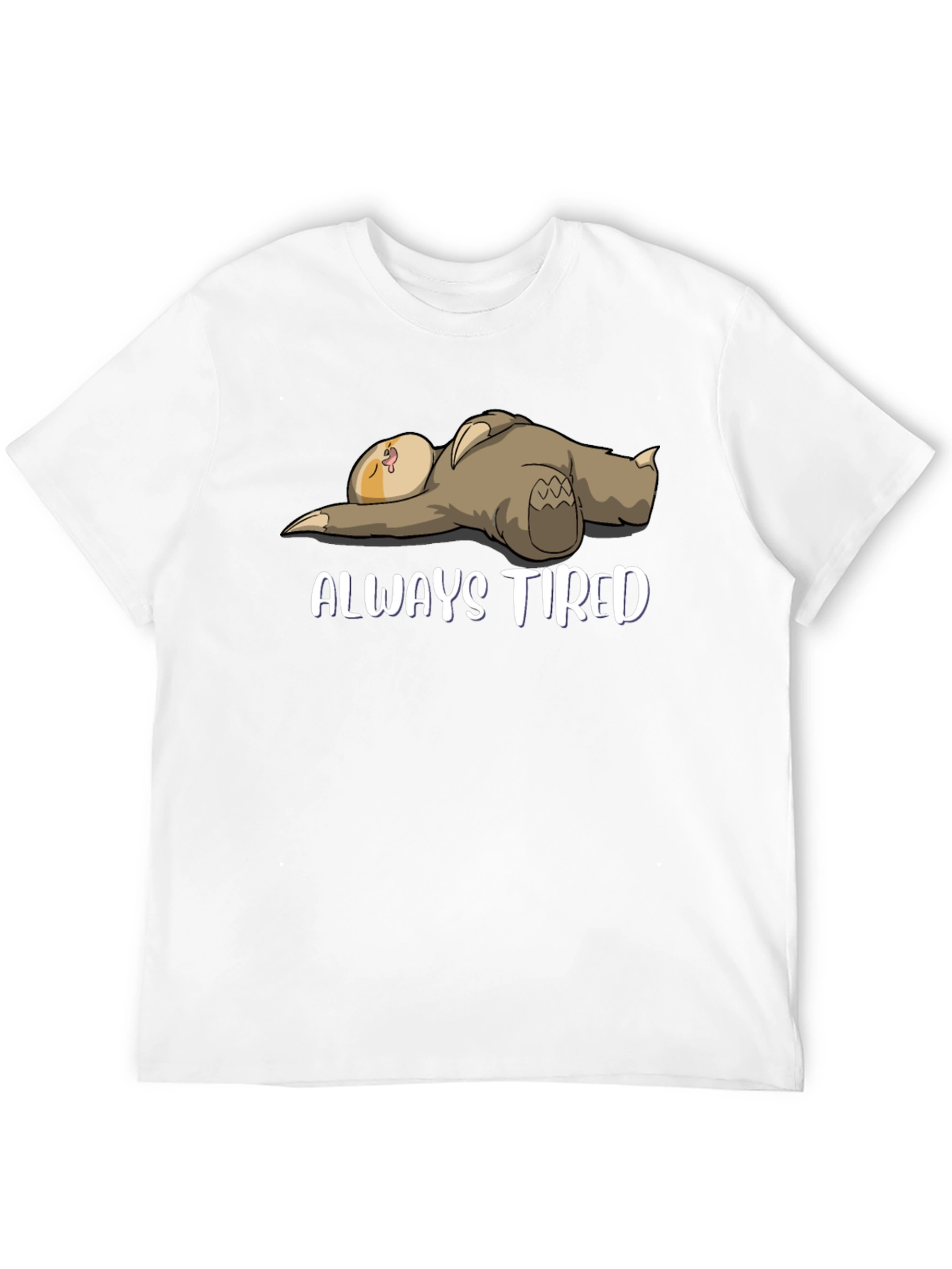 Black Always Tired Sloth Graphic T-Shirt - Men's view 12