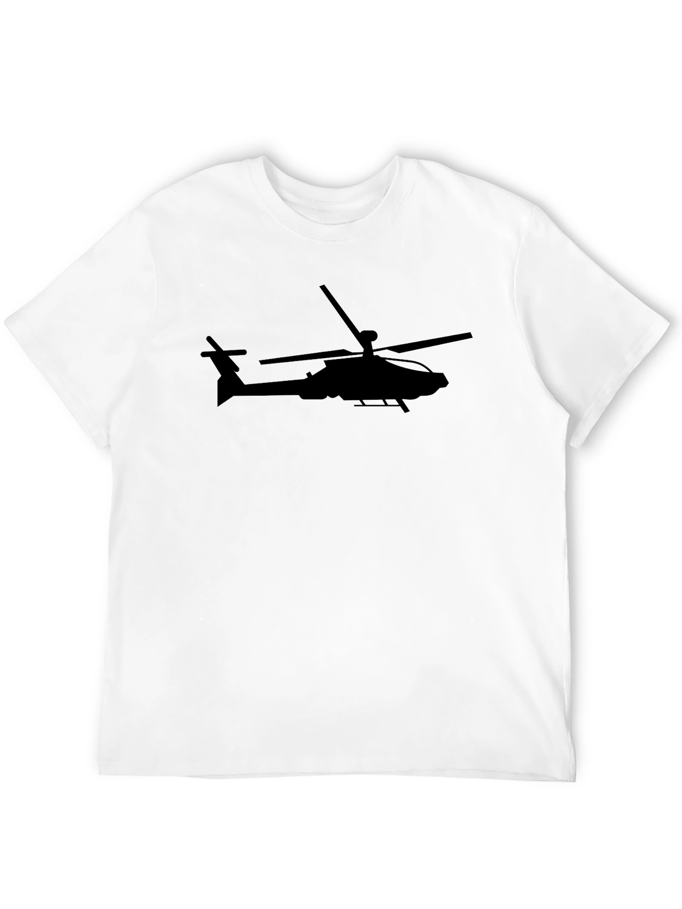 Black Apache Helicopter Silhouette T-Shirt - Black view 12