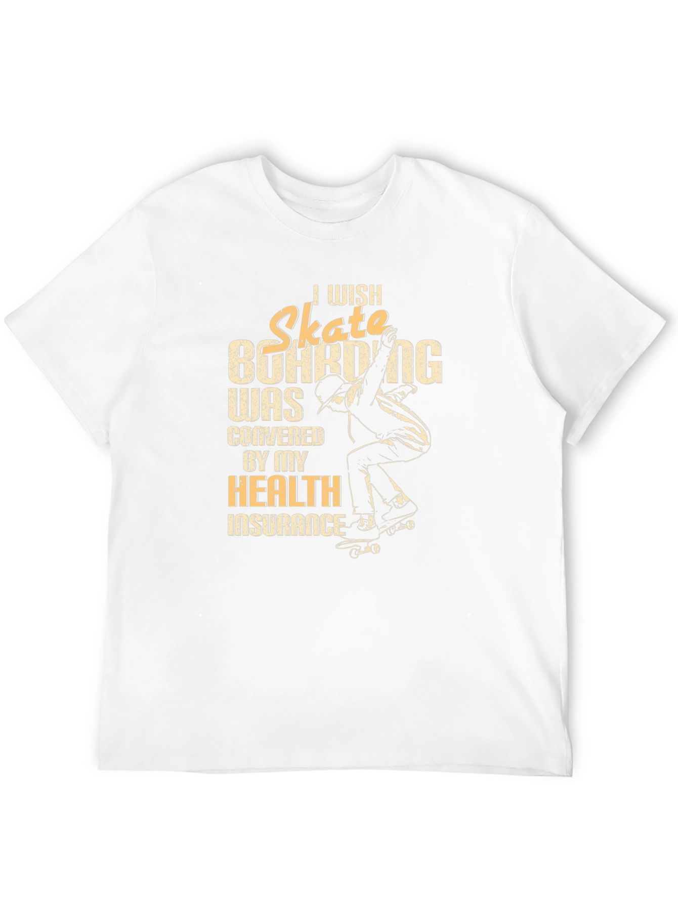 Black Skateboarding Health Insurance T-Shirt view 12