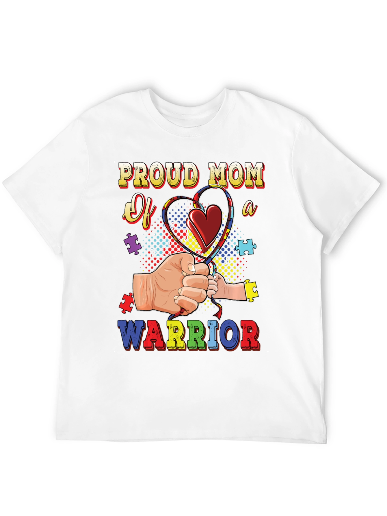 Black Proud Mom of a Warrior Autism Awareness T-Shirt view 12