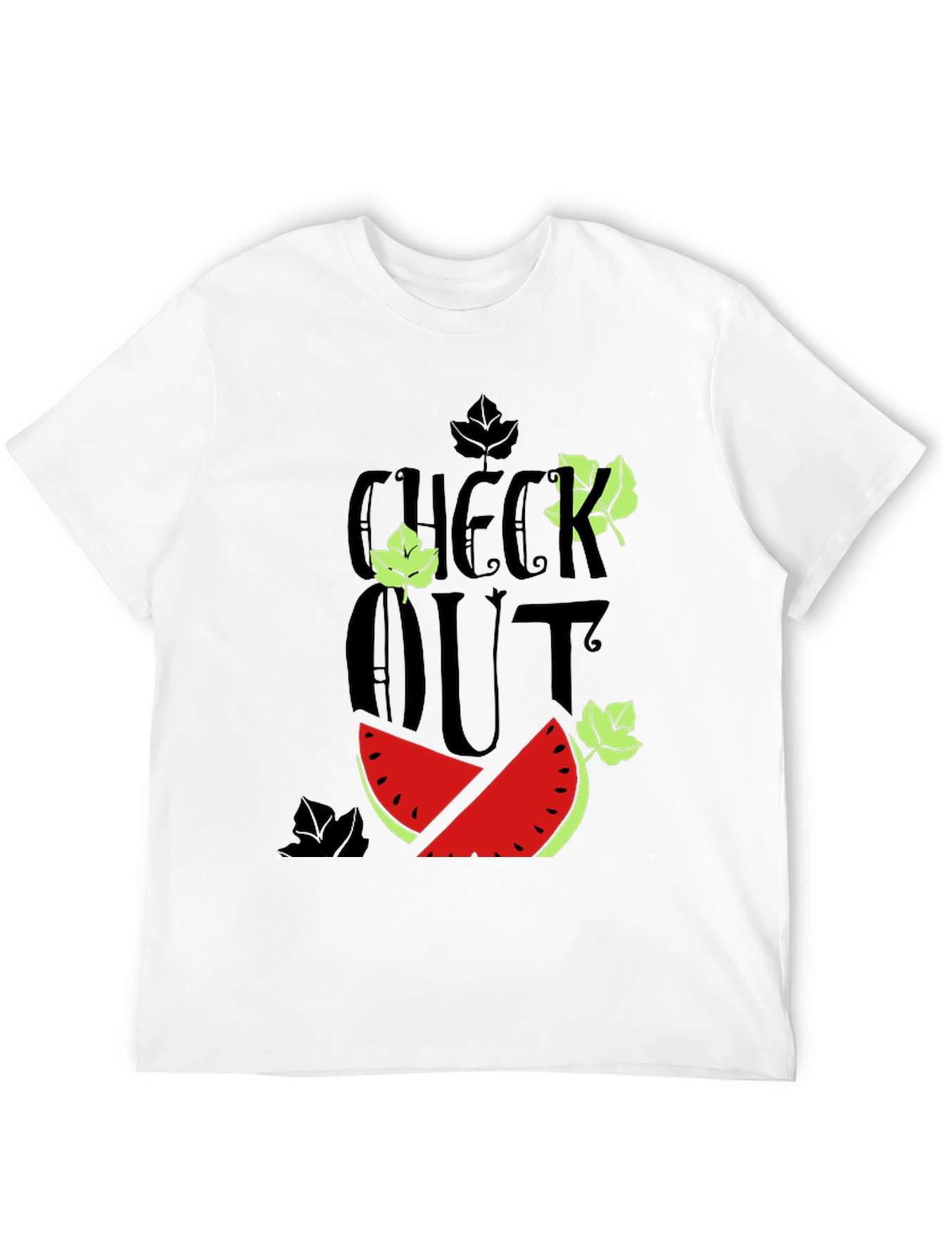 Black Check Out Watermelon Graphic Tee view 12