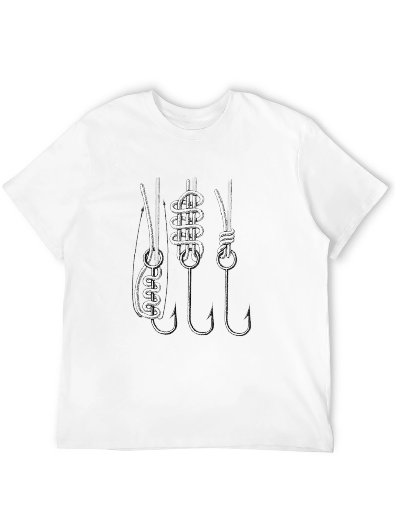 Black Fishing Knots Graphic Tee - Black Cotton T-Shirt view 12