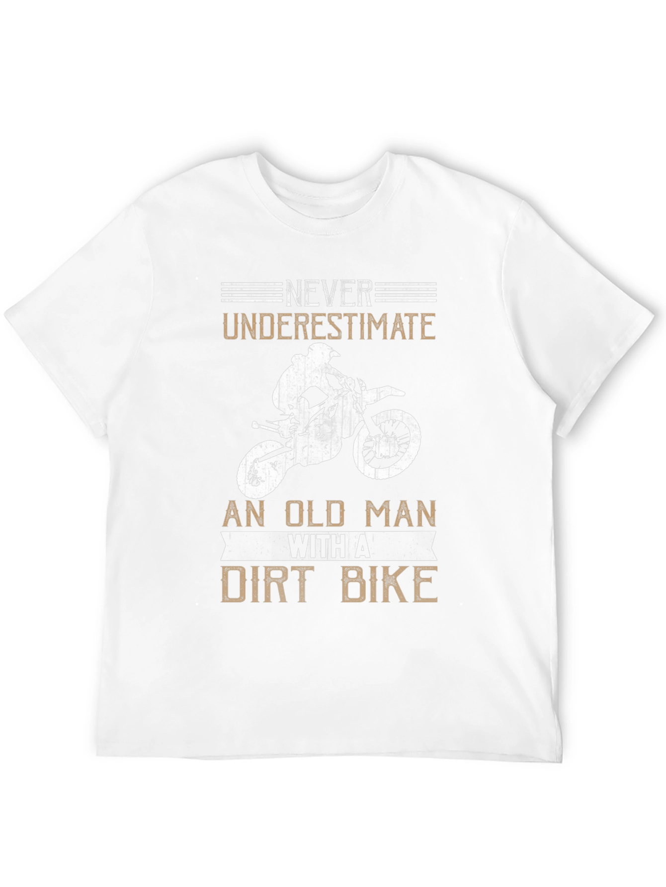 Black Never Underestimate an Old Man Dirt Bike Black Tee view 12