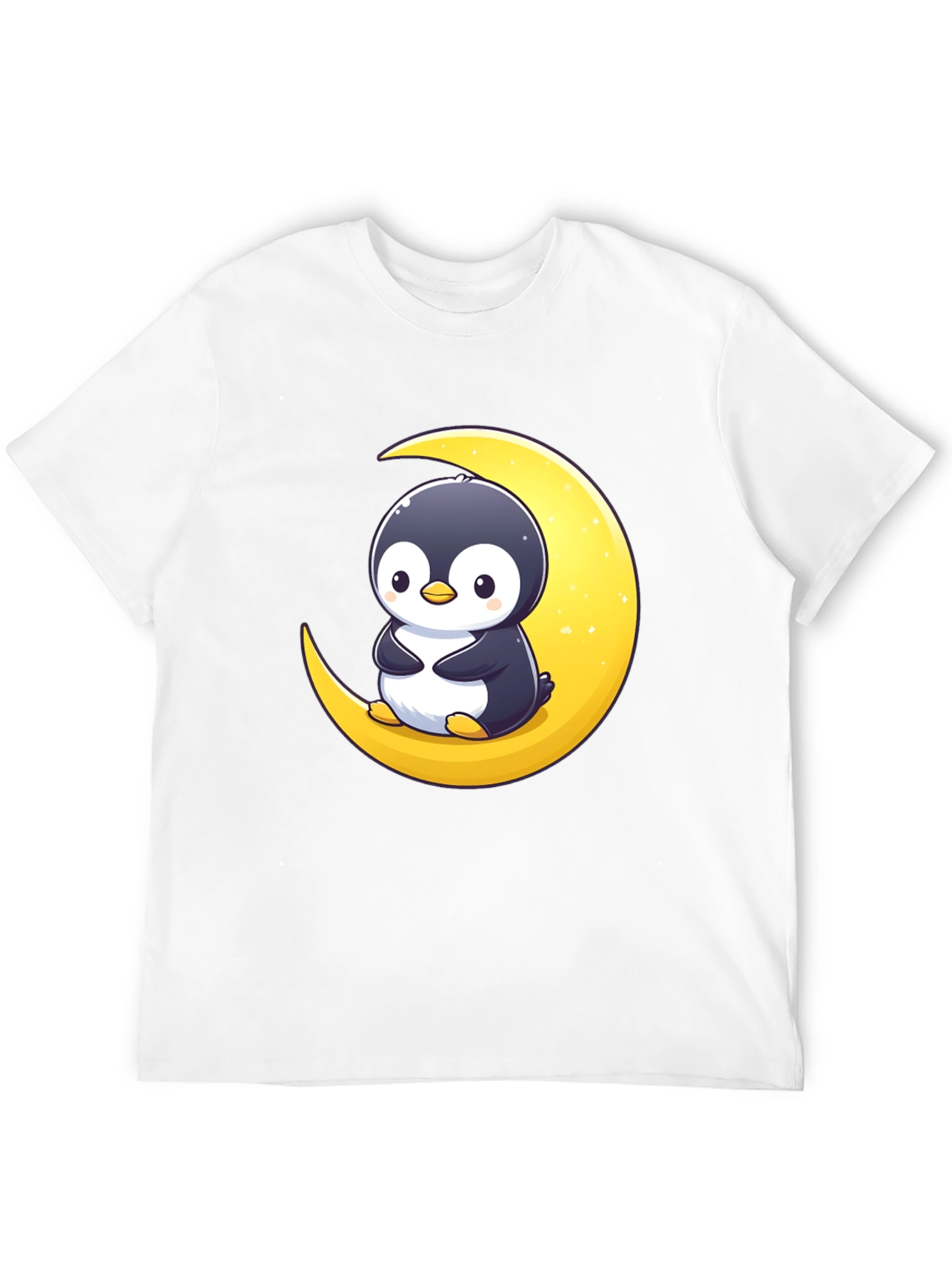 Black Penguin Moon Graphic Tee - Black Cotton T-Shirt view 12