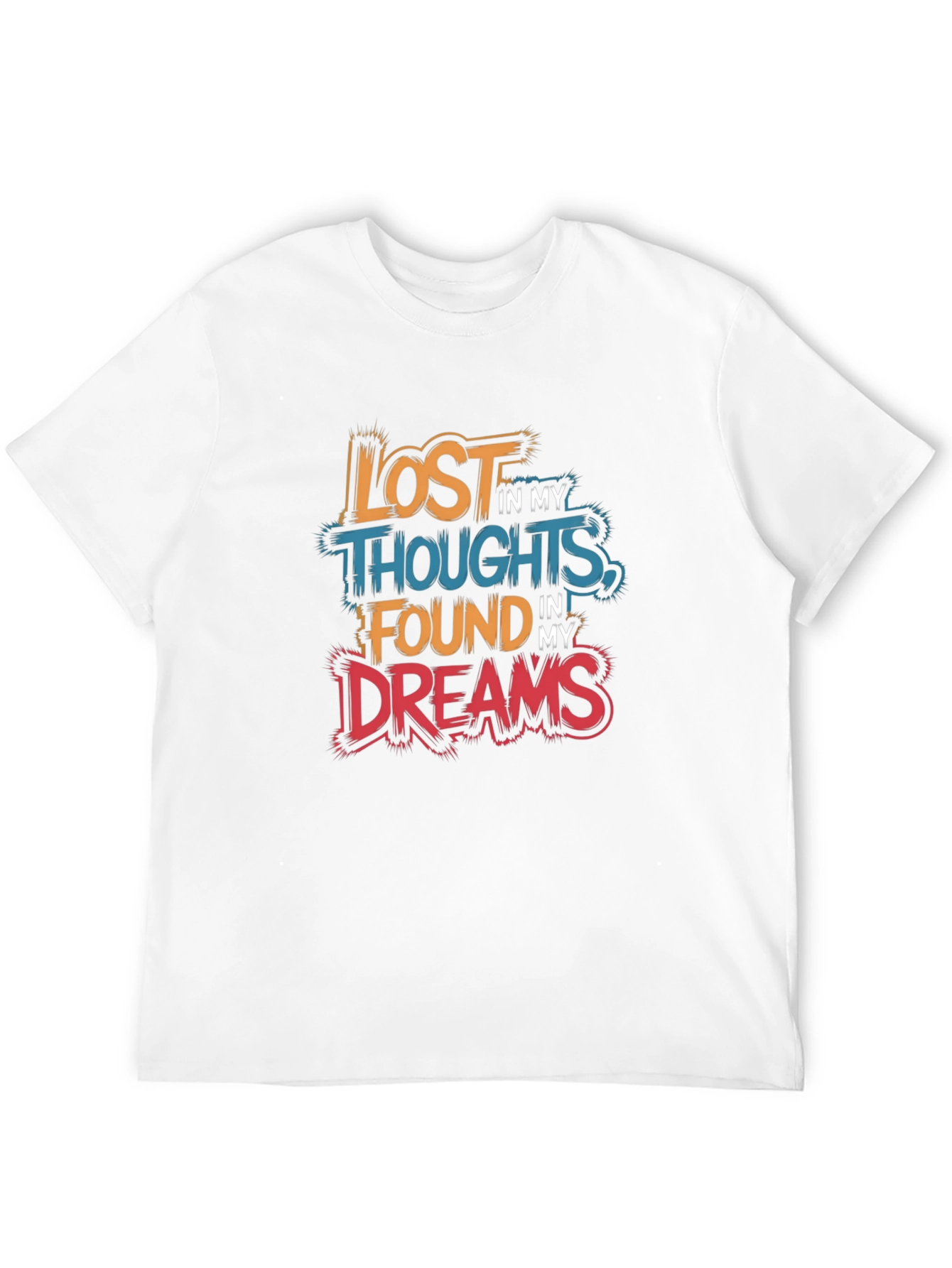 Black Lost in Thoughts Found in Dreams Graphic Tee view 12