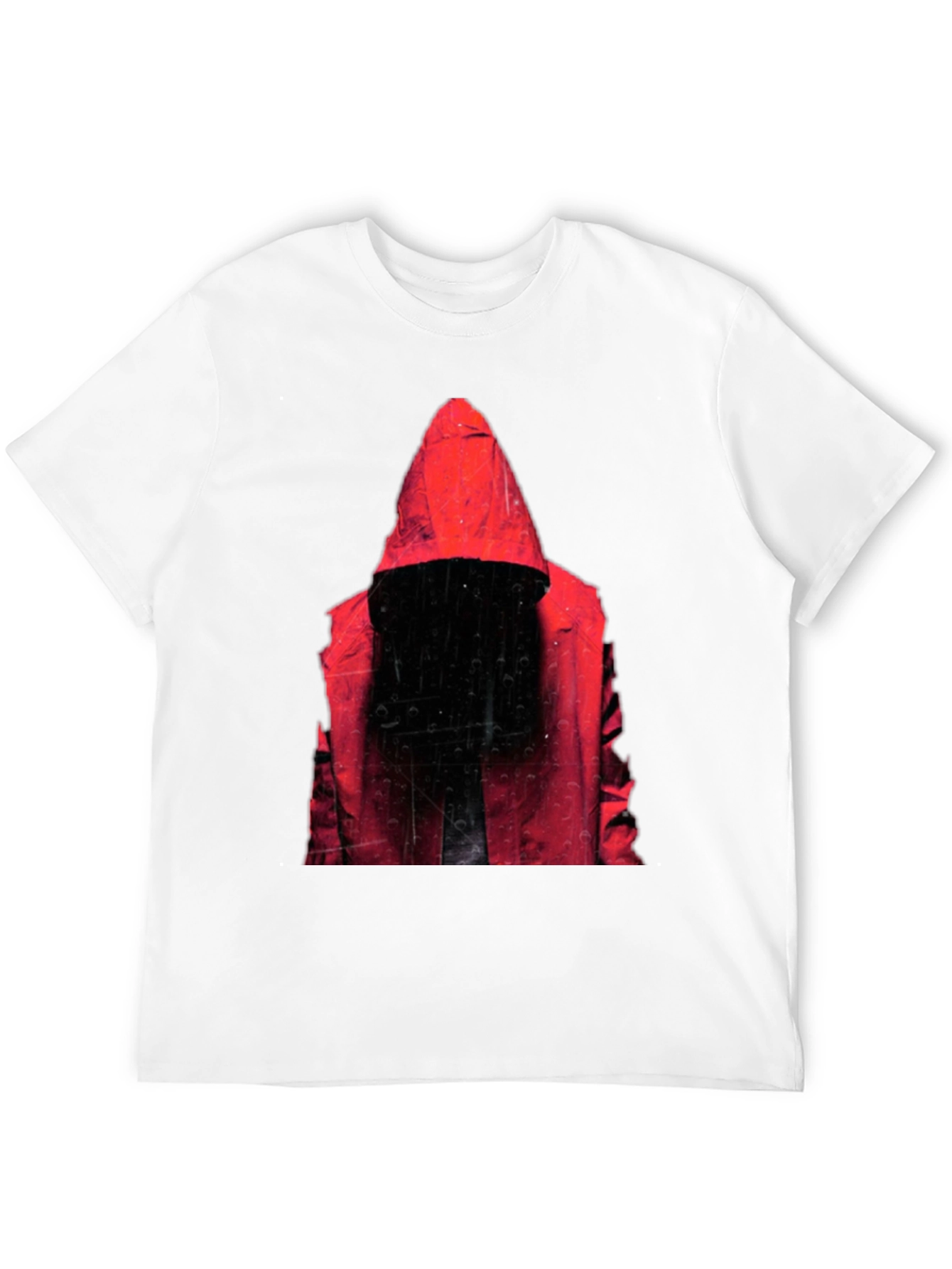 Black Hooded Figure Graphic T-Shirt - Mens Black Tee view 12