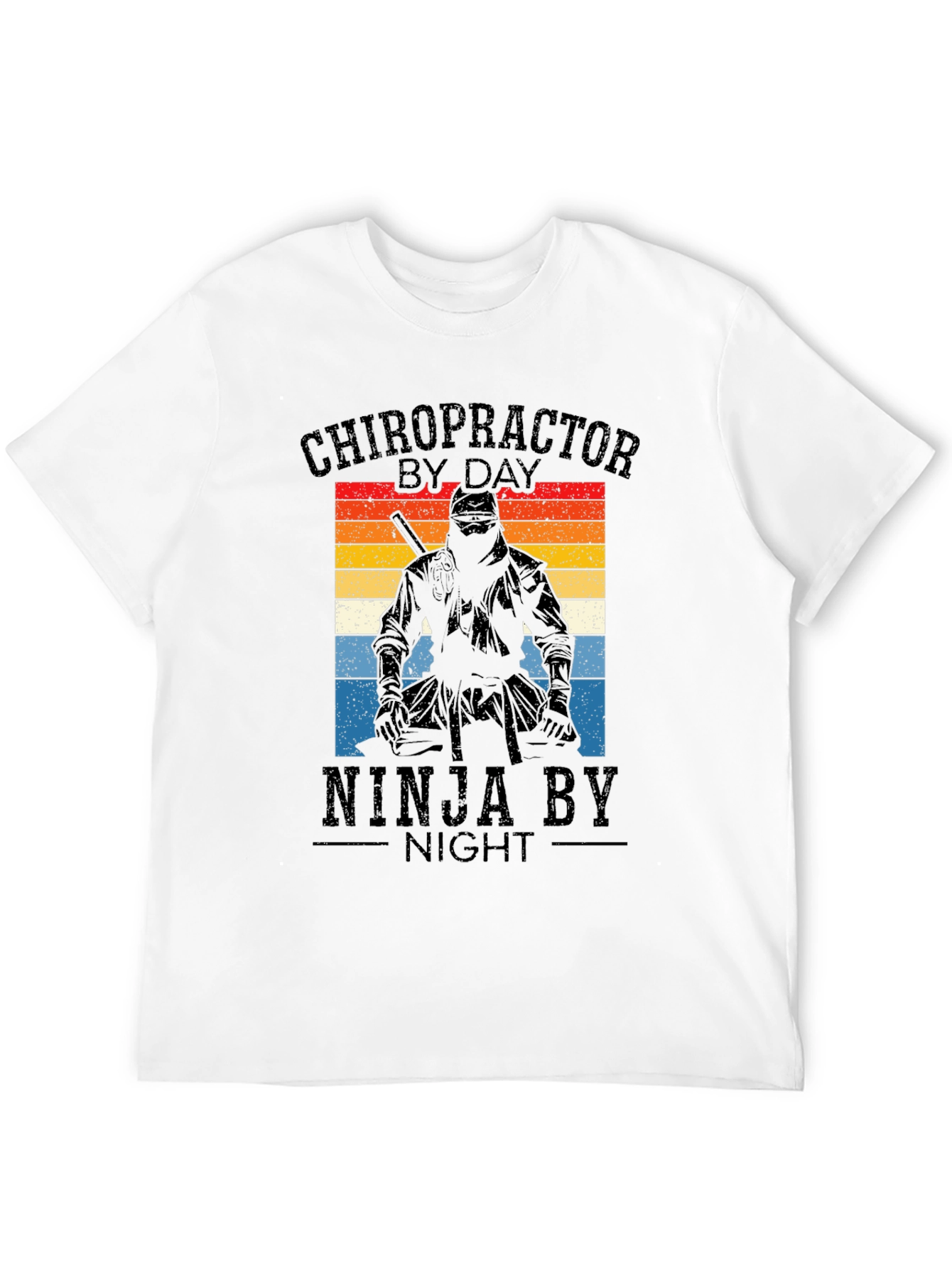 Black Chiropractor Ninja T-Shirt - Novelty Graphic Tee view 12