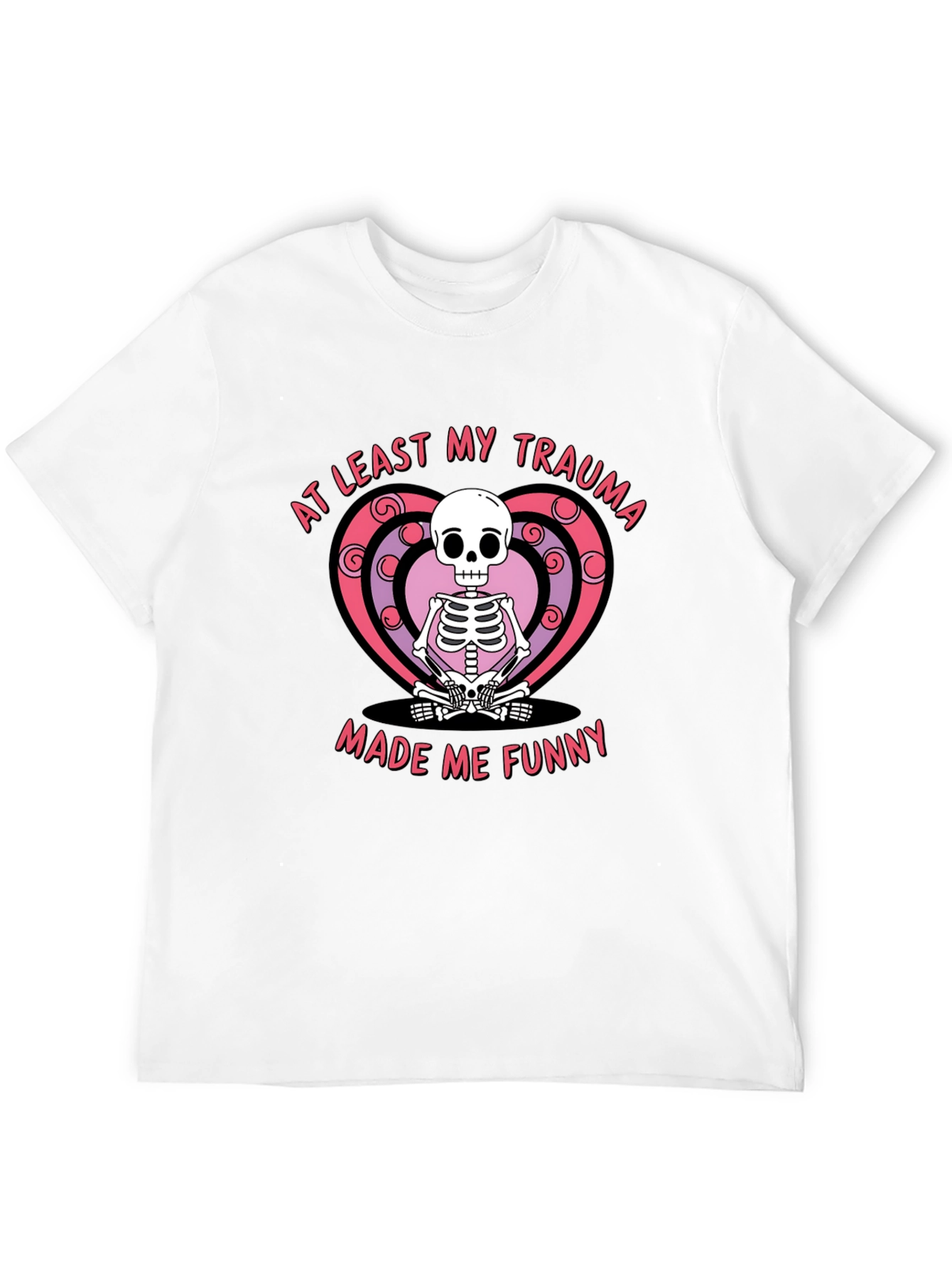 Black Funny Trauma Skeleton T-Shirt - At Least My Trauma Made Me Funny Tee view 12