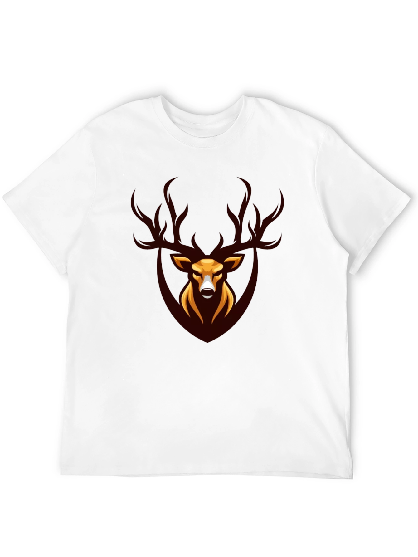Black Stag Graphic Tee - Black Stylish Deer Design view 12