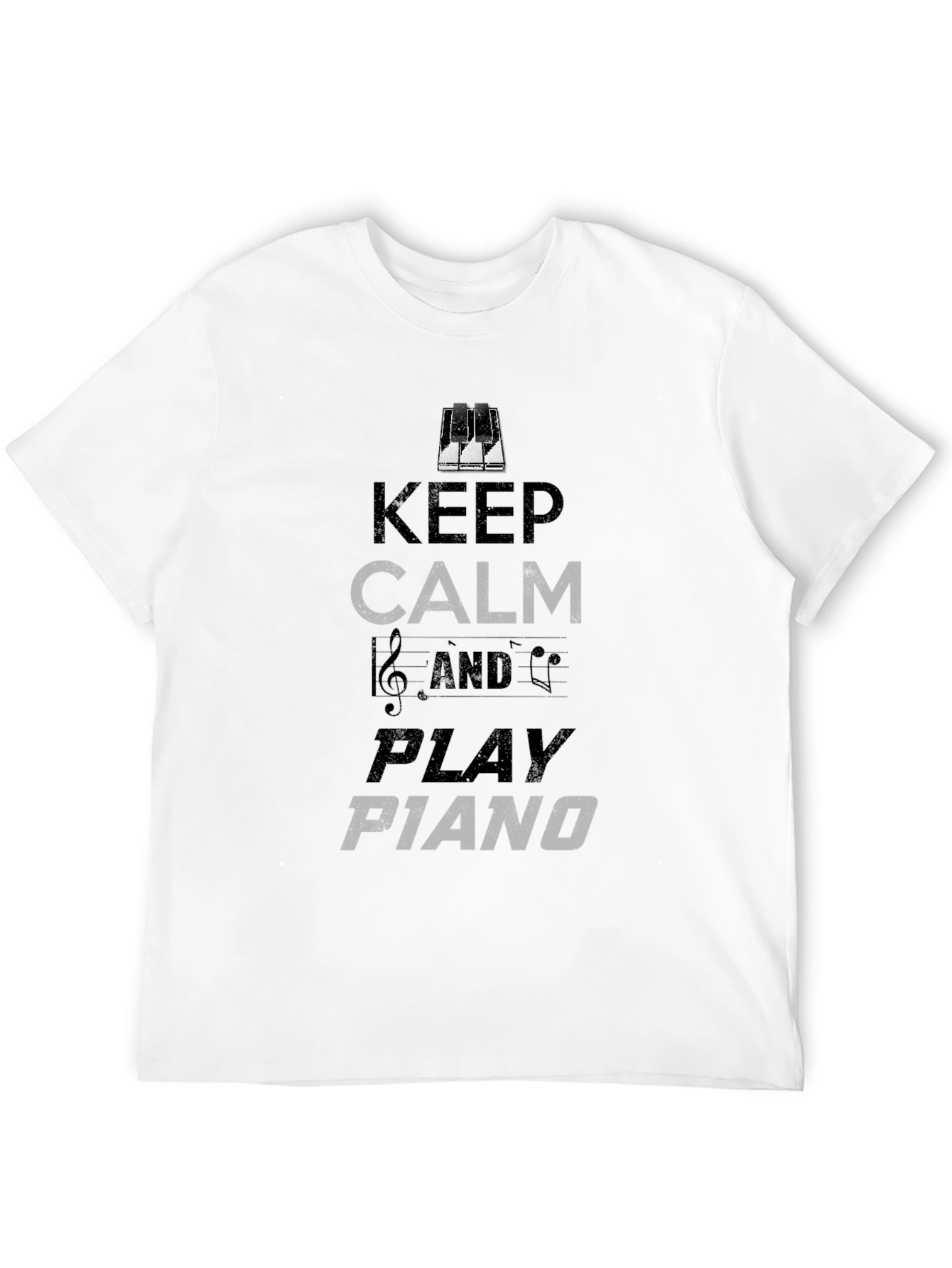 Black Keep Calm Play Piano Graphic Tee - Black view 12