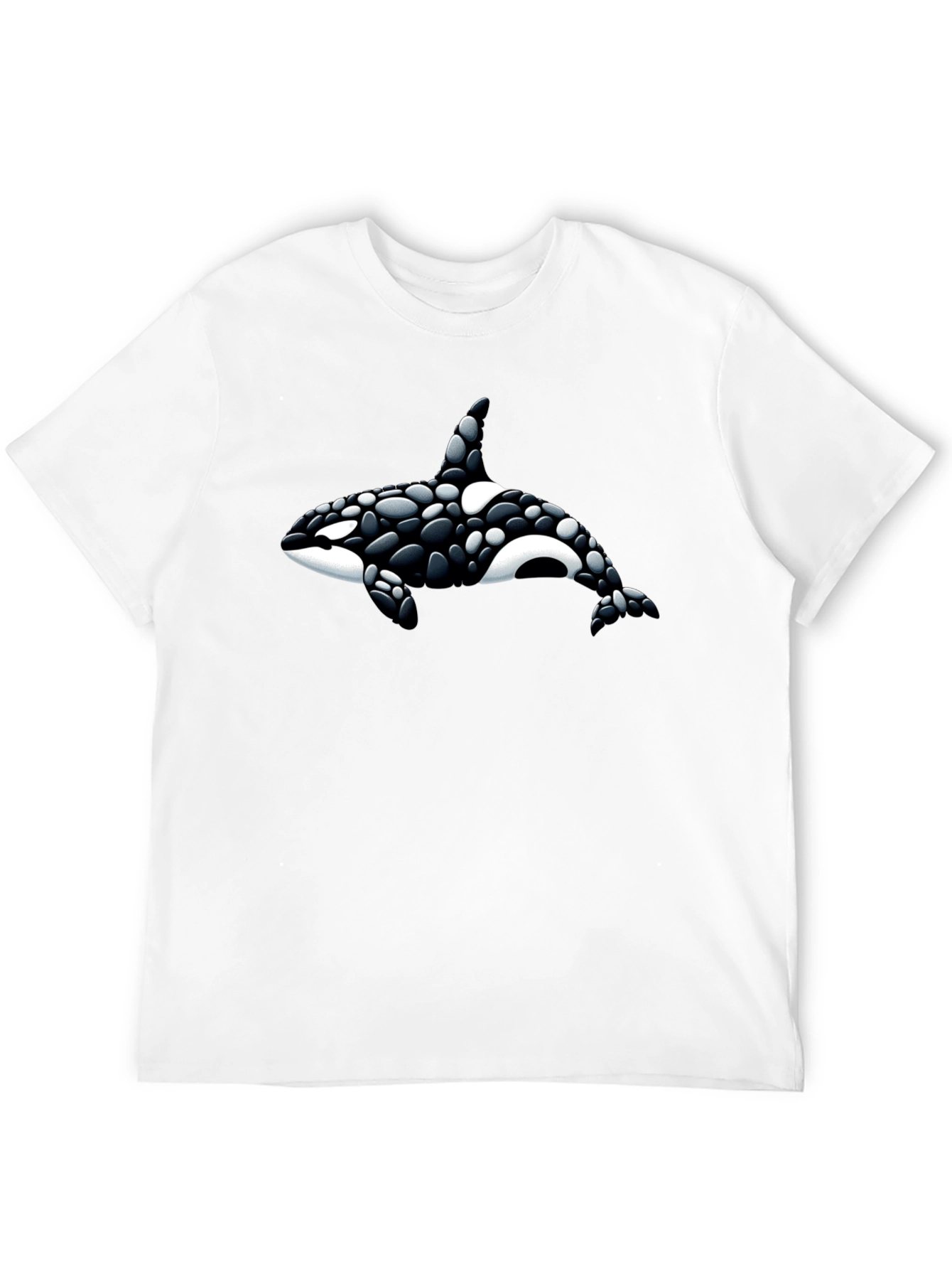 Black Orca Whale Graphic Tee - Black Cotton T-Shirt view 12