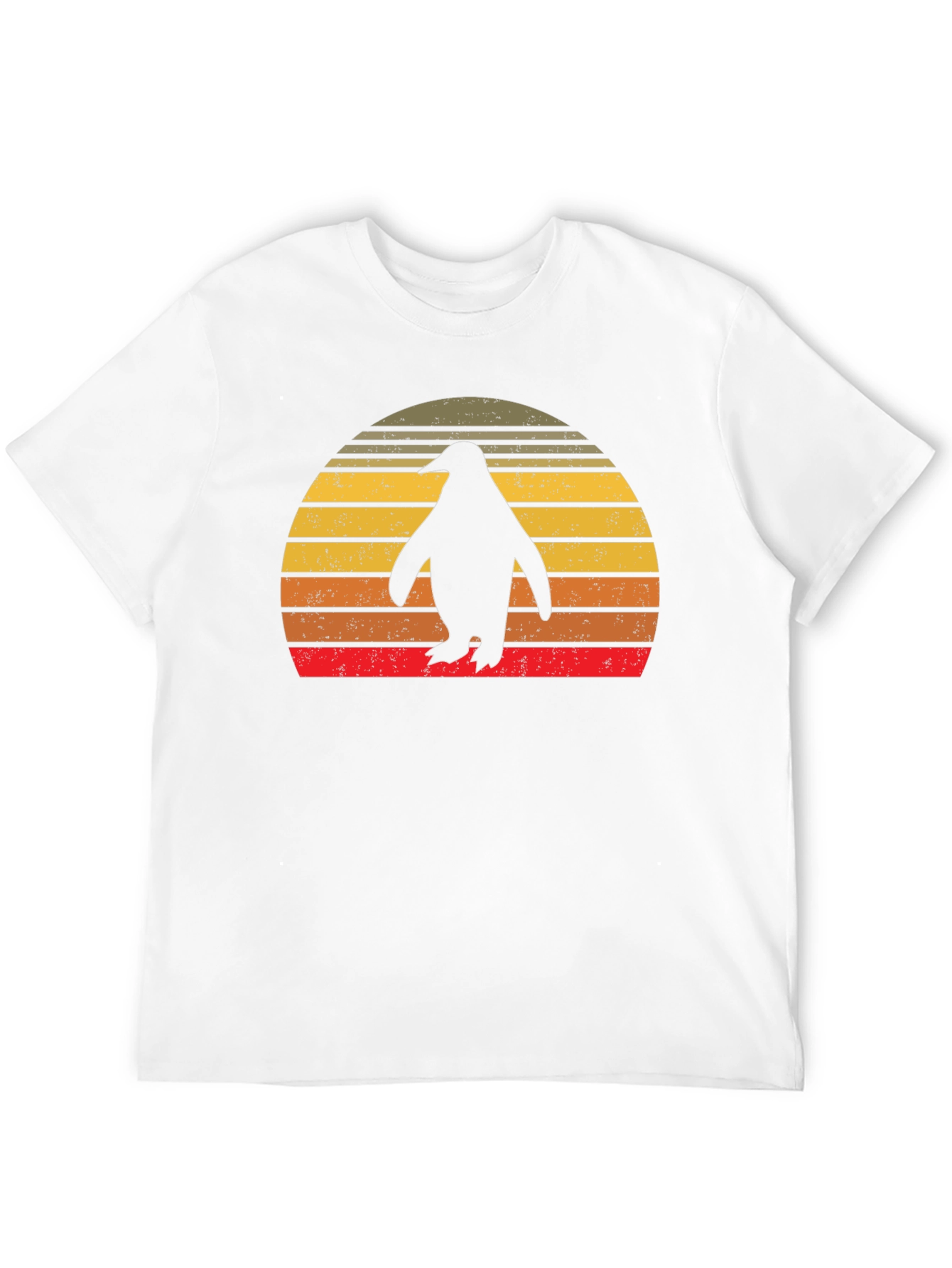 Black Retro Penguin Sunset T-Shirt view 12