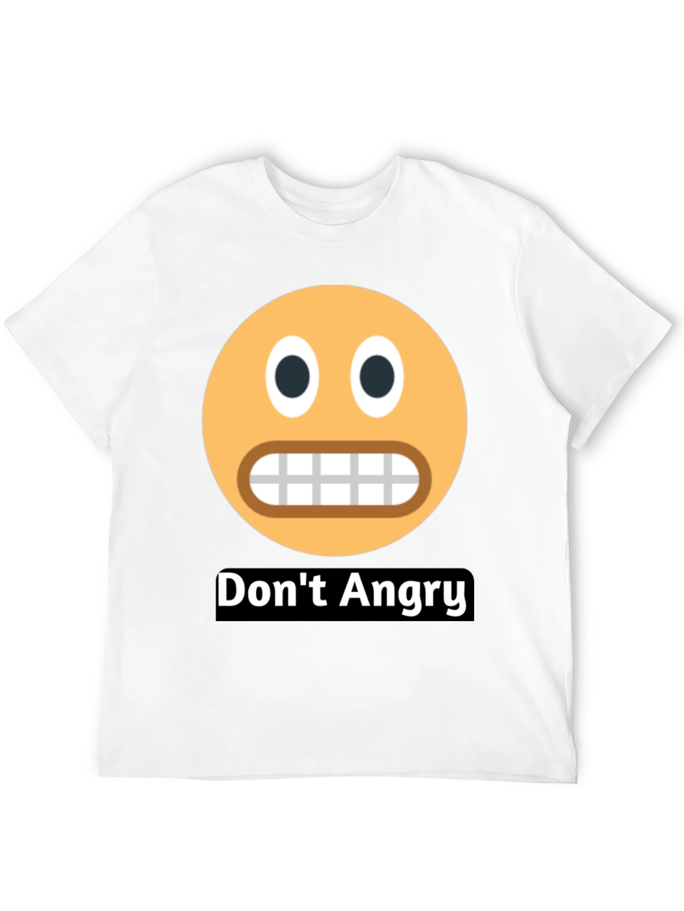 Black Don't Angry Emoji Black T-Shirt view 12