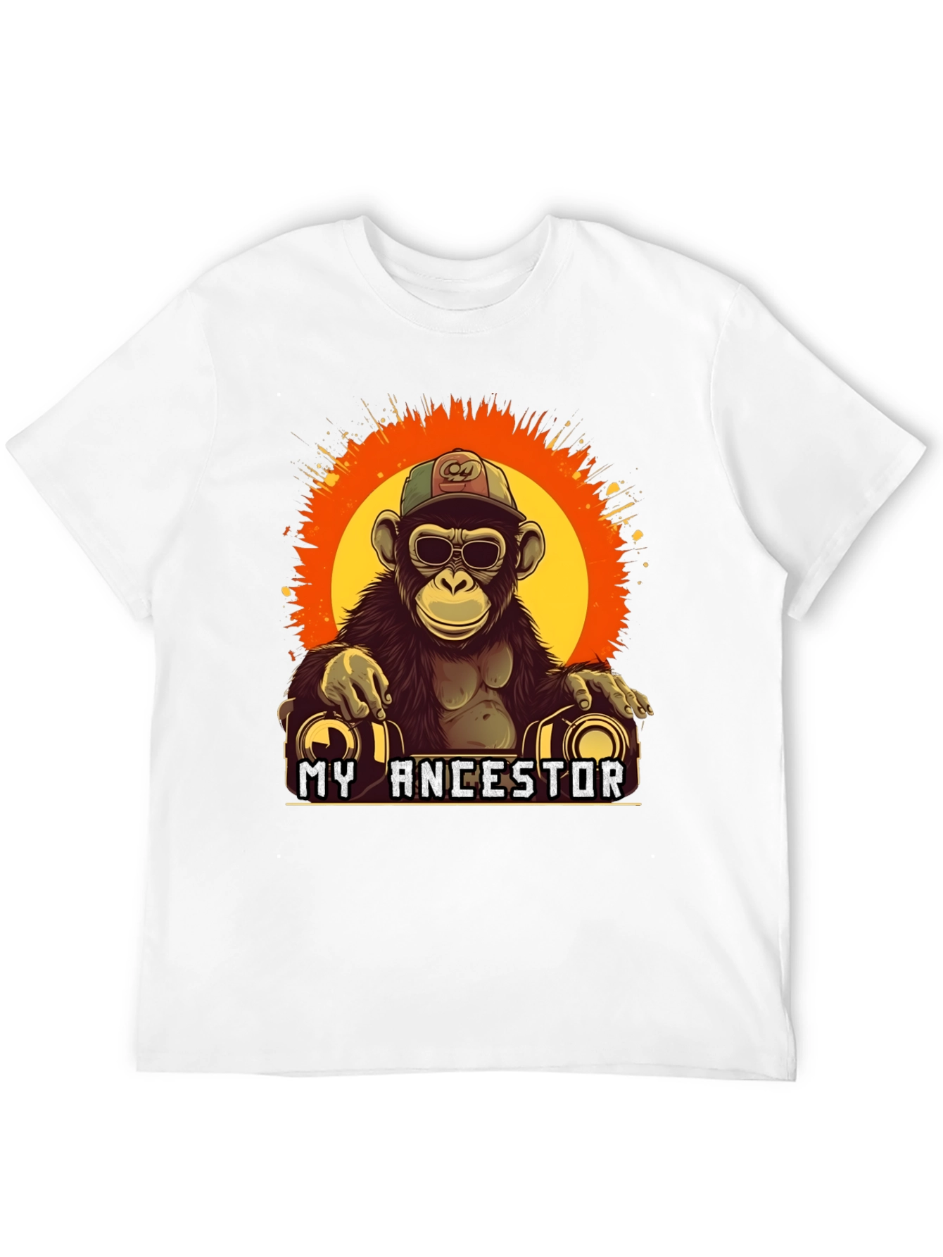 Black My Ancestor Monkey T-Shirt Cool Ape Graphic Tee view 12