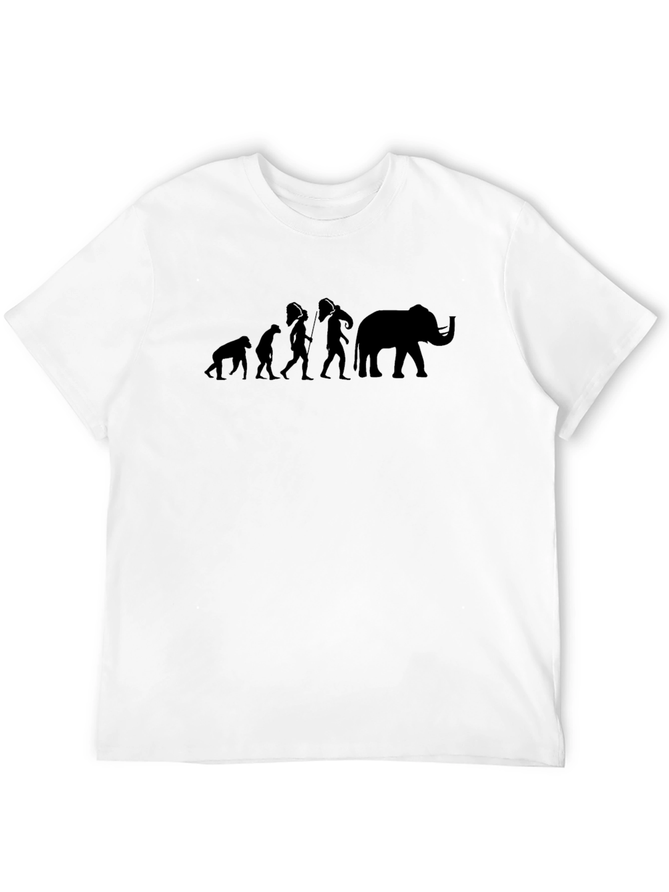 Black Evolution of Man & Elephant Black Graphic Tee view 12