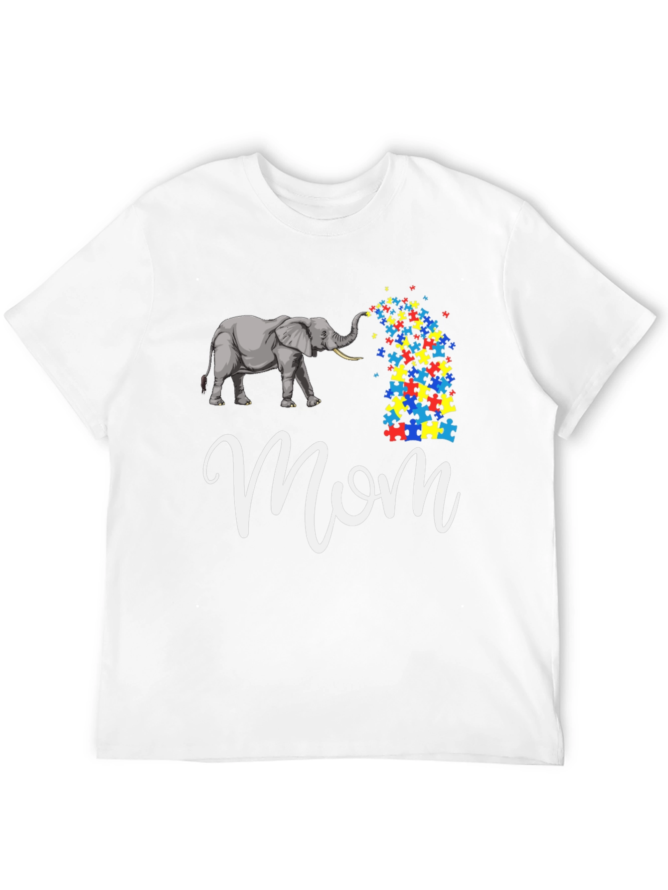Black Autism Elephant Mom T-Shirt view 12