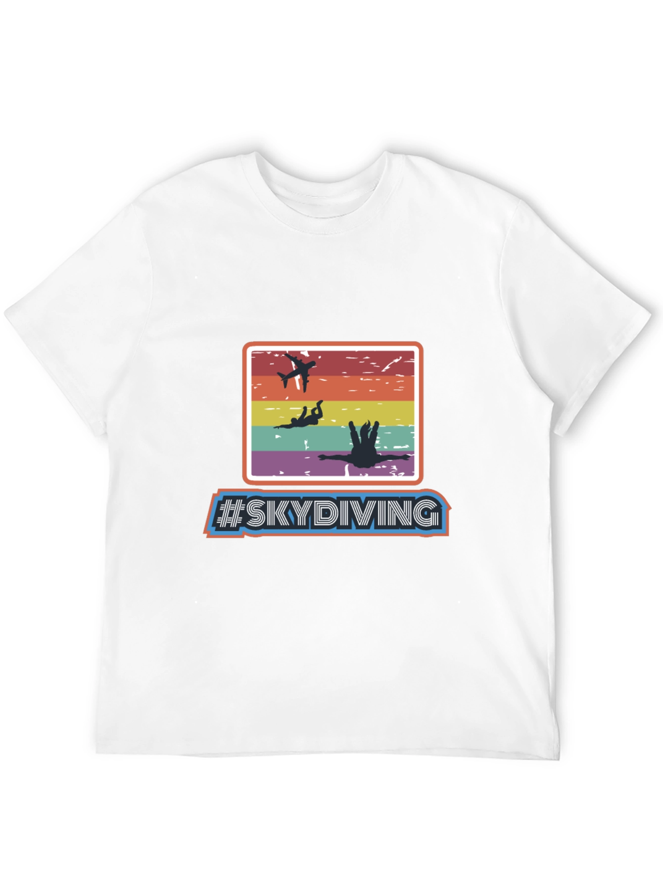 Black Skydiving Retro T-Shirt - Adventure Seeker Apparel view 12