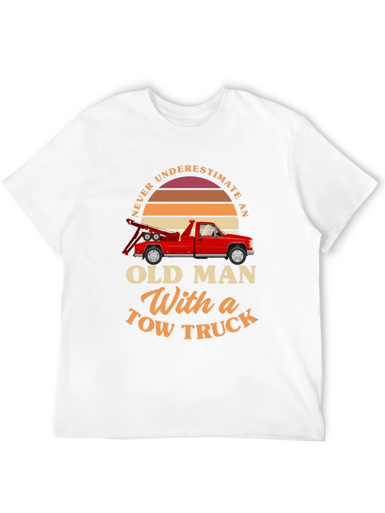 Black Never Underestimate Old Man Tow Truck T-Shirt view 12