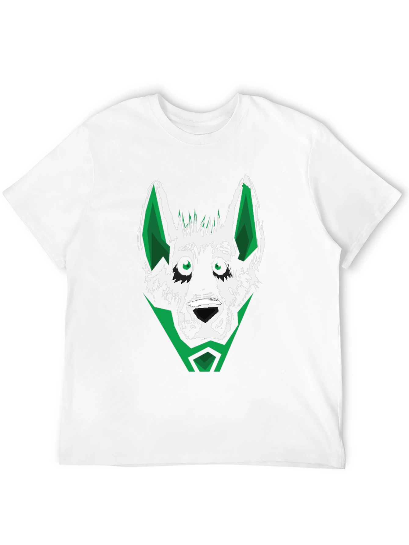 Black Green Wolf Graphic Tee - Stylish Men's Black T-Shirt view 12