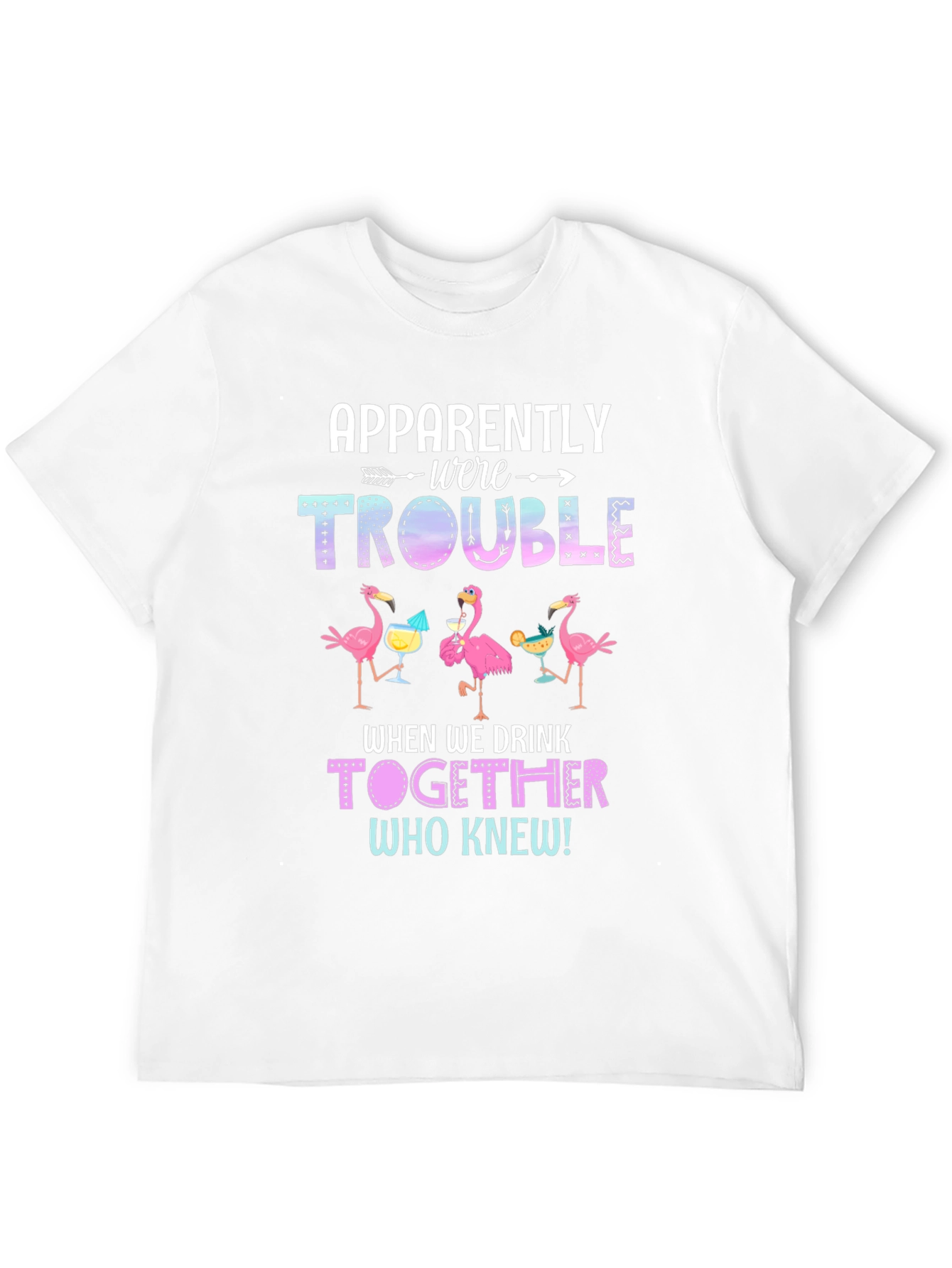 Black Flamingo Trouble When We Drink Together T-Shirt view 12