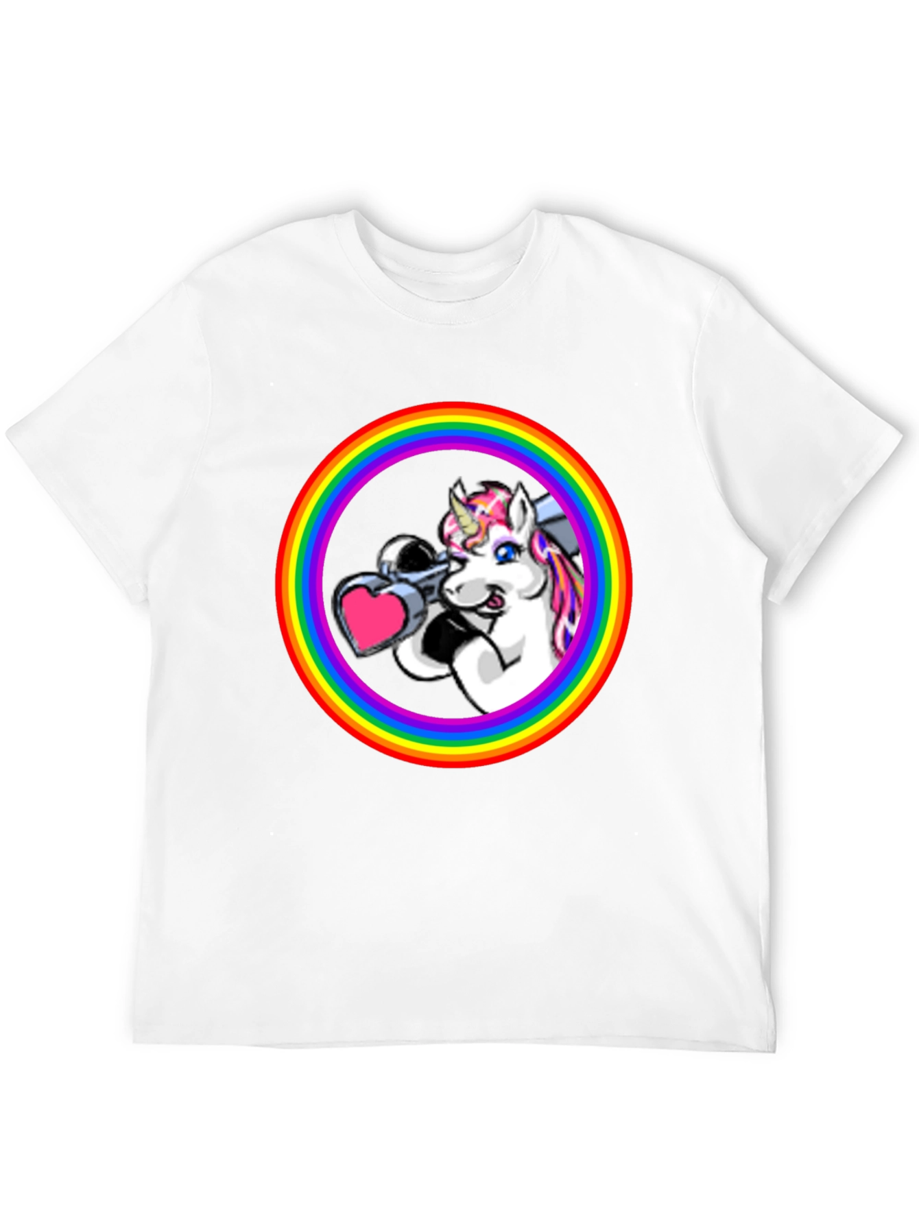 Black Unicorn Bazooka Rainbow T-Shirt view 12