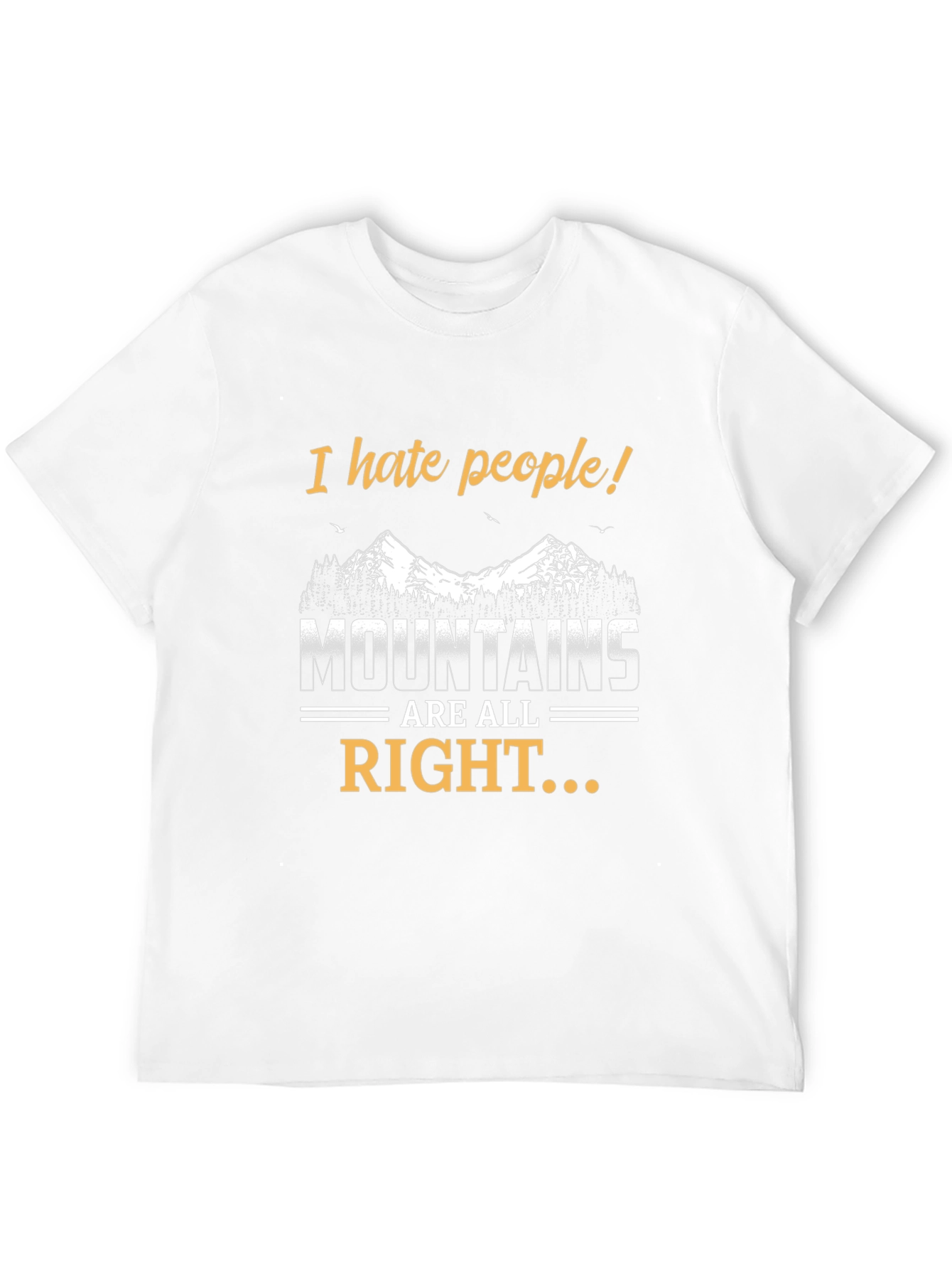 Black I Hate People Mountains T-Shirt view 12