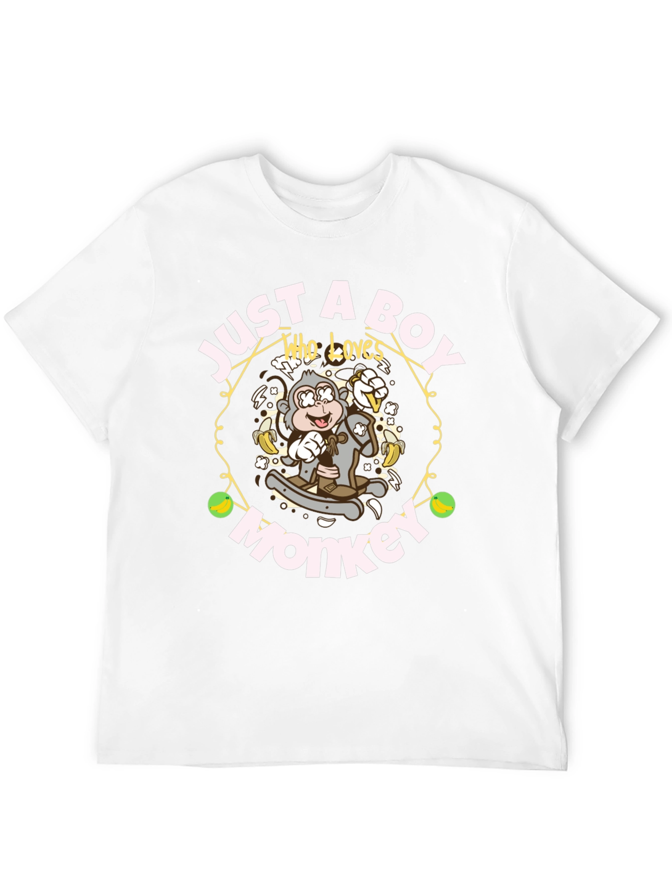Black Just A Boy Who Loves Monkeys T-Shirt view 12