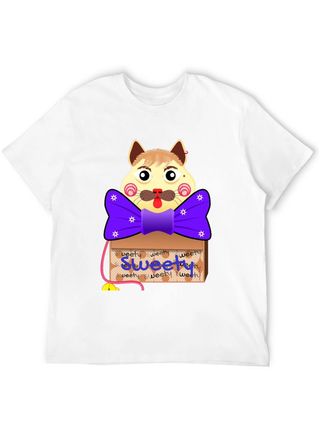 Black Cartoon Cat 'Sweety' Box T-Shirt view 12