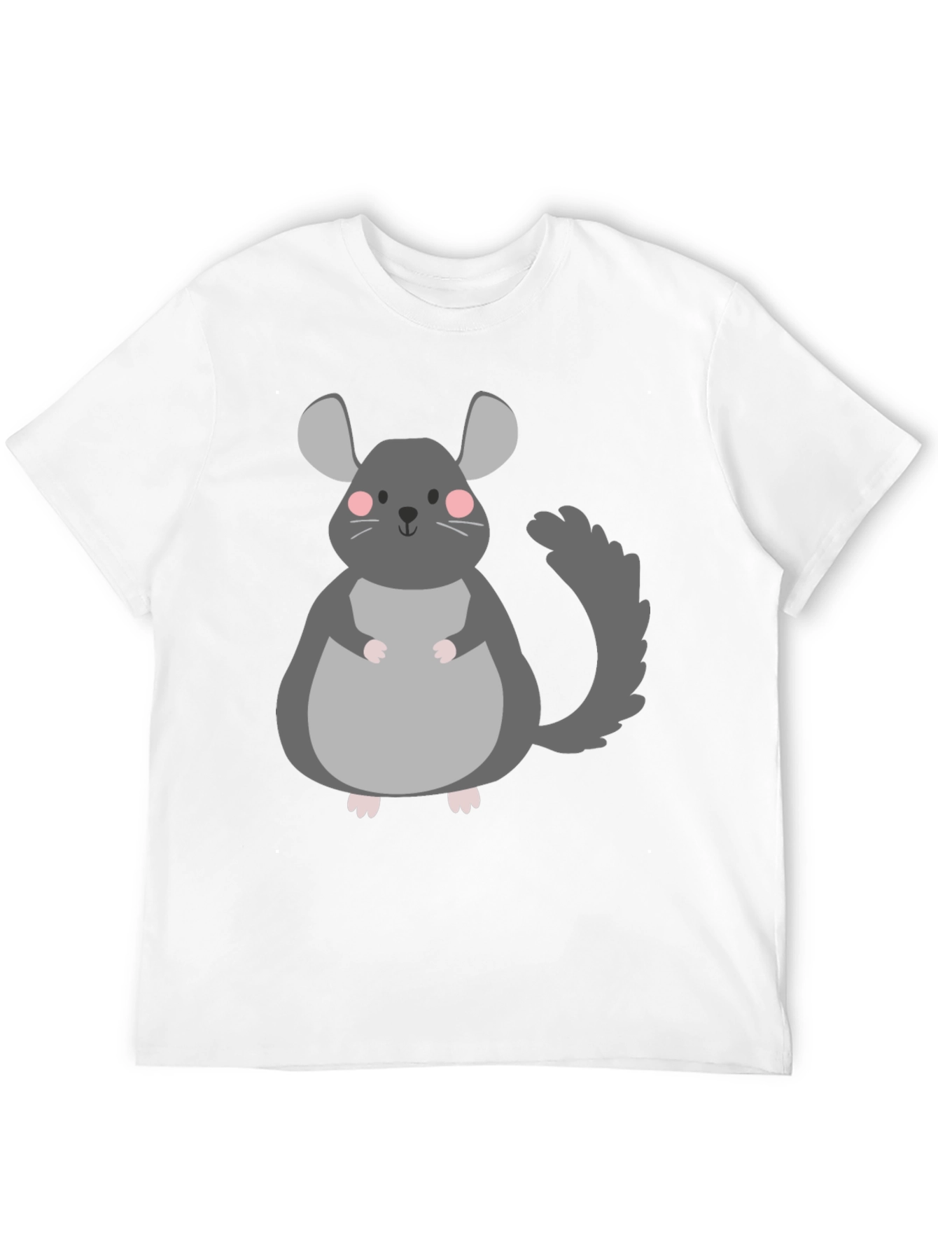Black Cute Chinchilla Graphic T-Shirt - Unisex Black Tee view 12