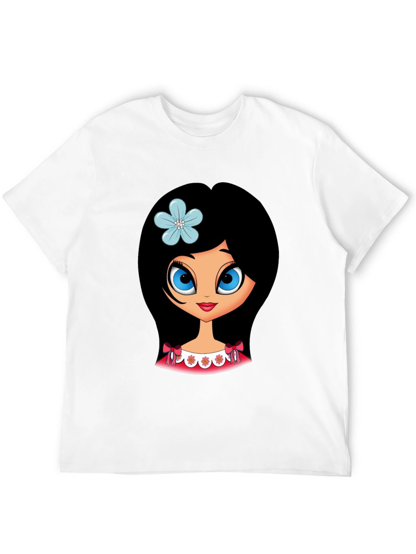 Black Cute Cartoon Girl Graphic T-Shirt view 12