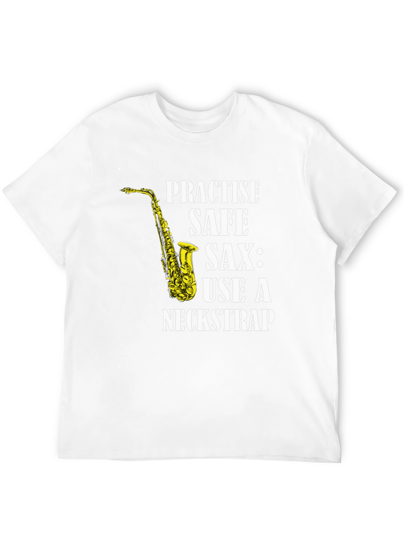 Black Practise Safe Saxophone T-Shirt - Use a Neckstrap view 12