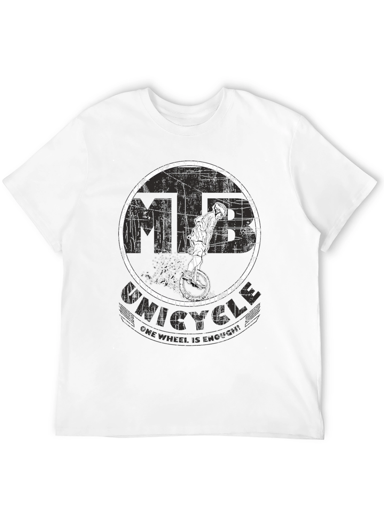 Black Unicycle T-Shirt - One Wheel Is Enough! view 12