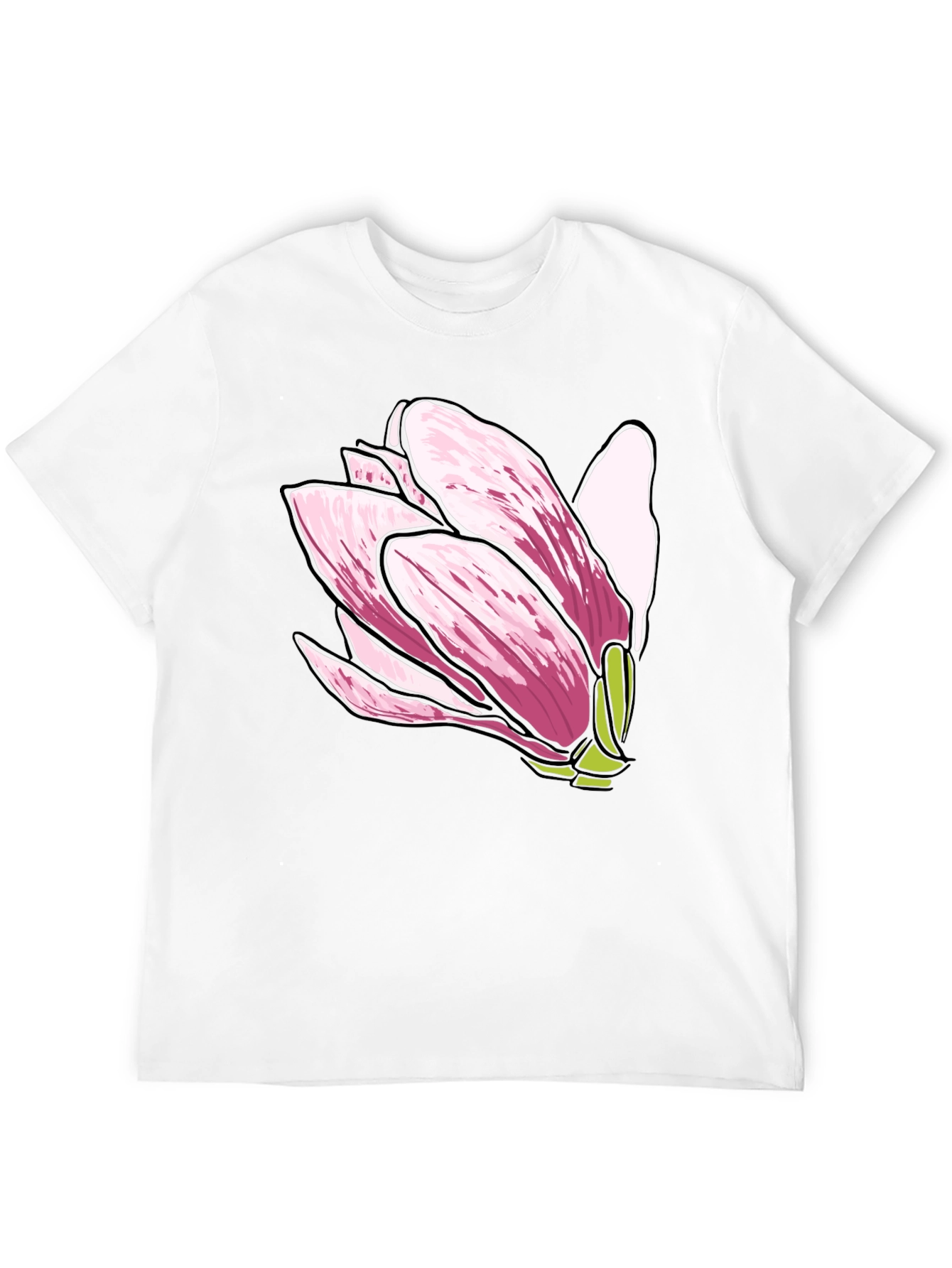 Black Magnolia Flower Graphic Tee - Soft Cotton Comfort view 12