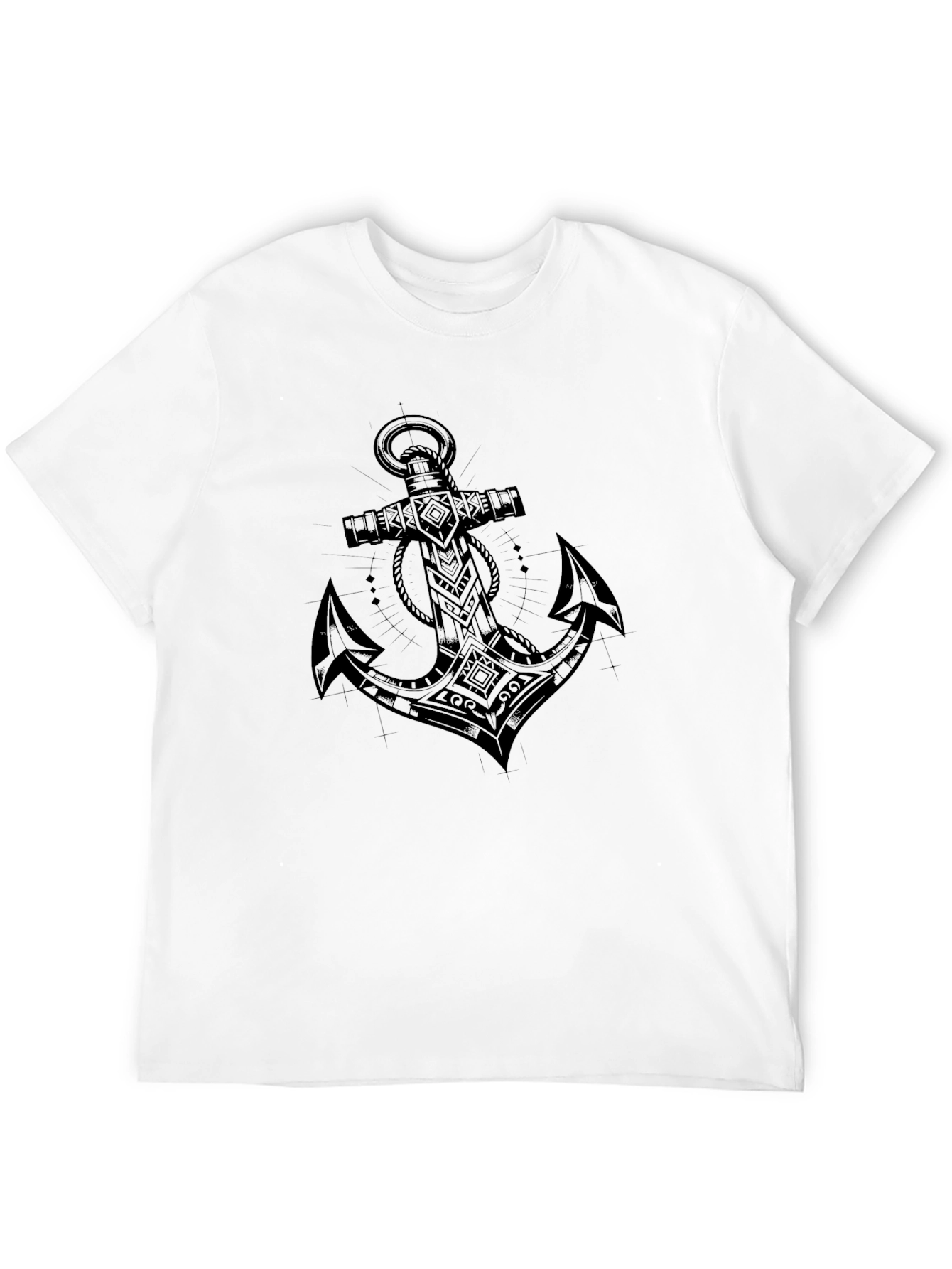 Black Anchor Graphic Black Tee - Nautical Style view 12