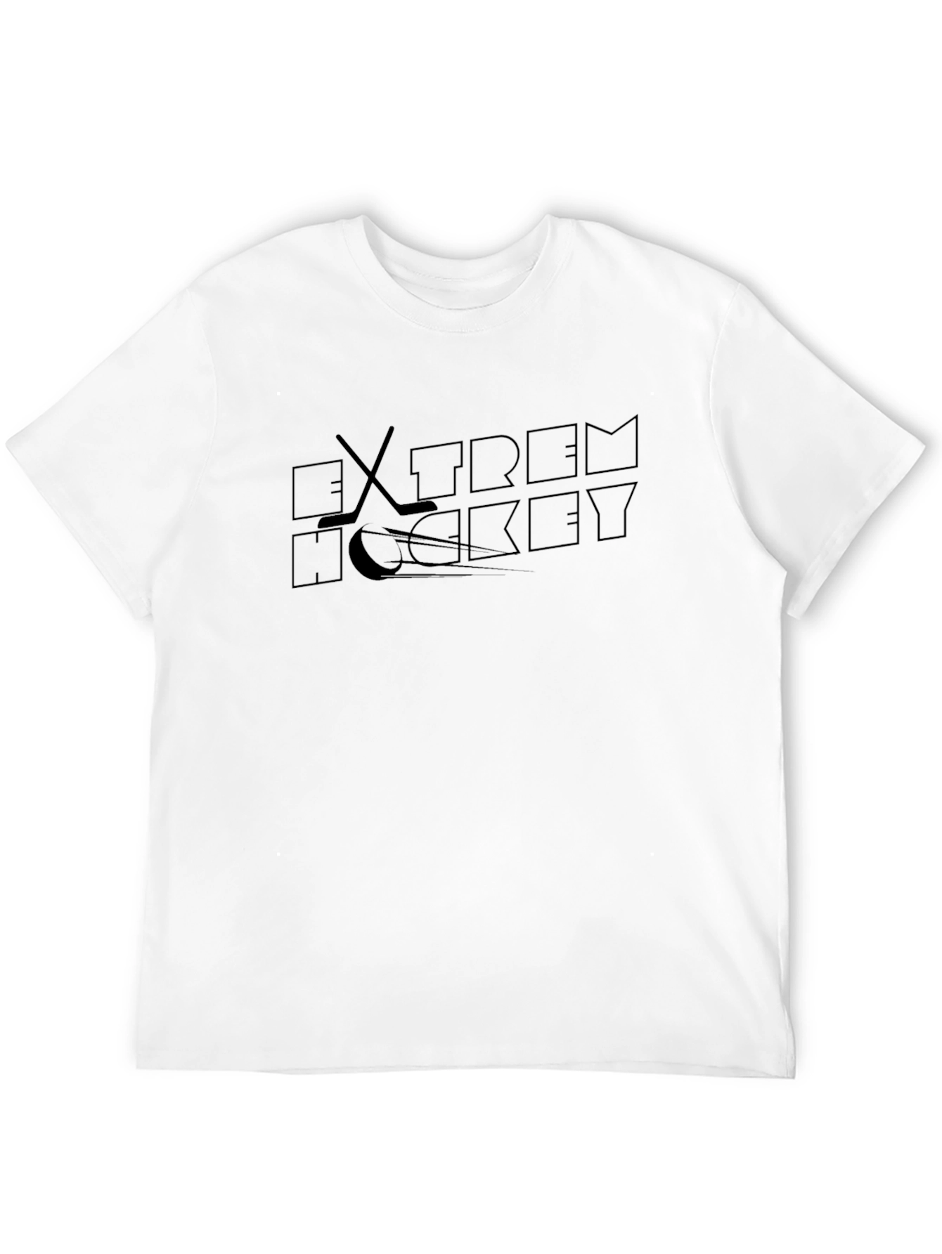 Black Extreme Hockey Graphic Tee - Black Cotton Blend view 12